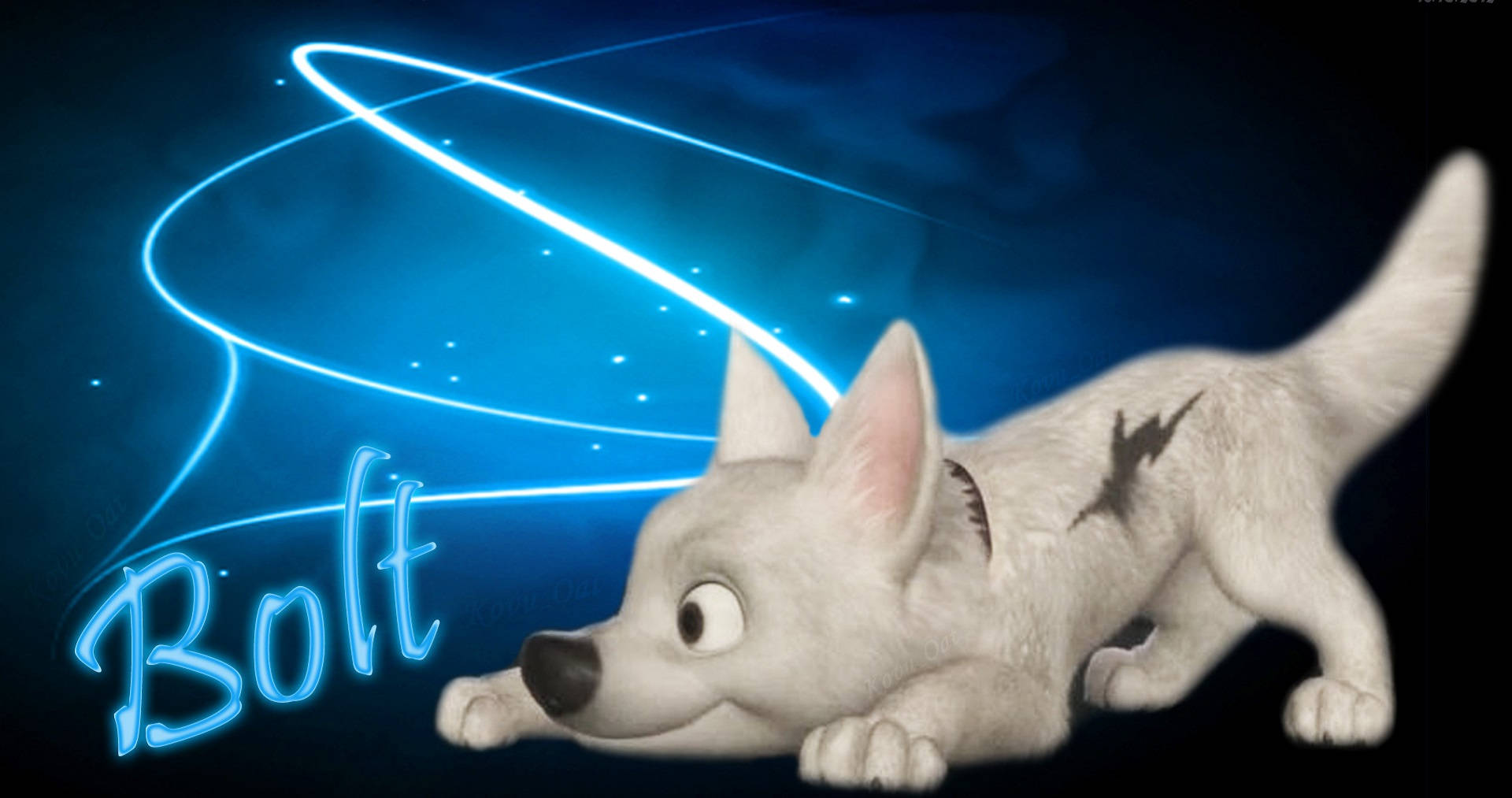 Bolt In Aesthetic Blue Background