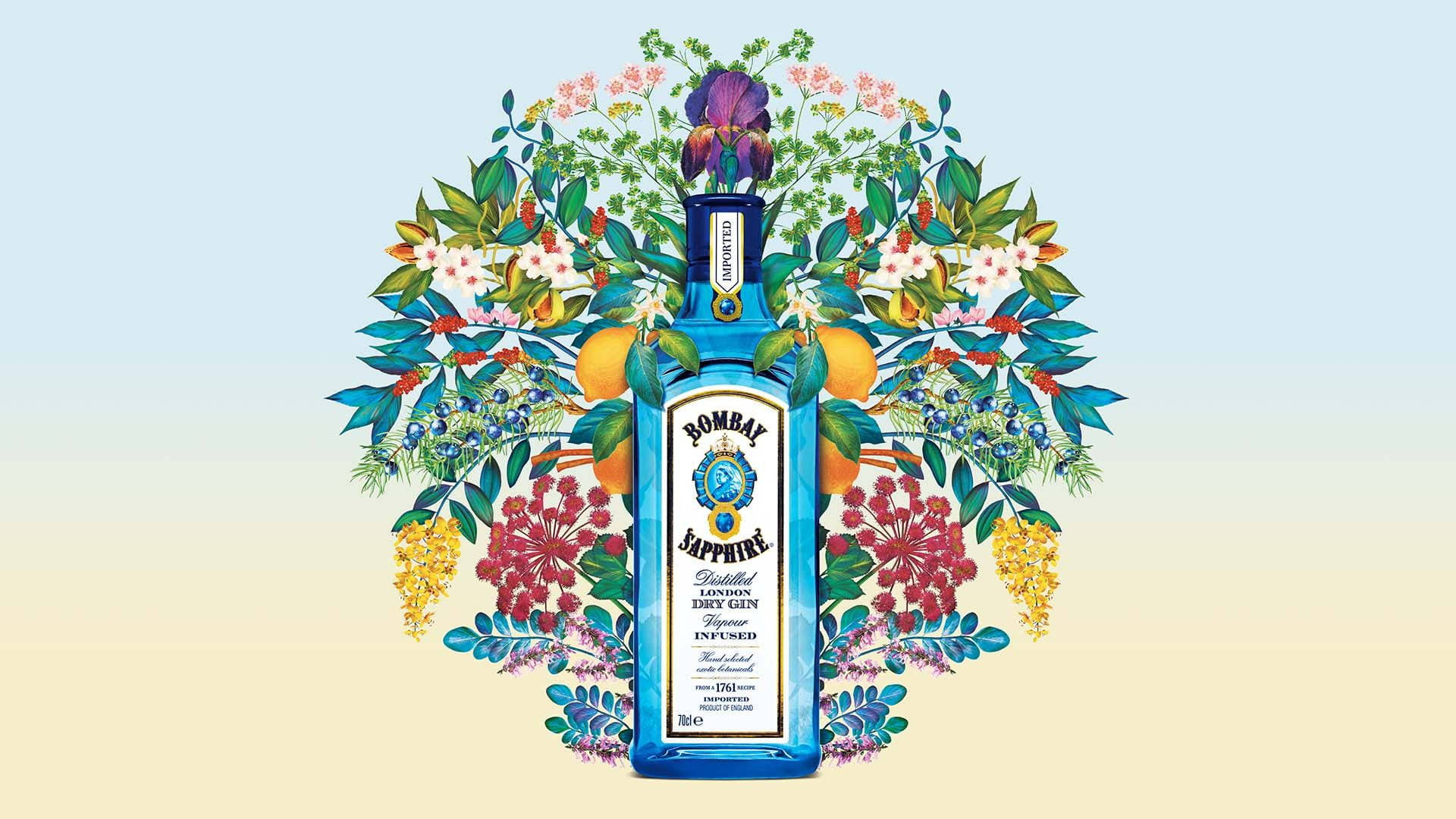 Bombay Sapphire Fruity Illustration Background