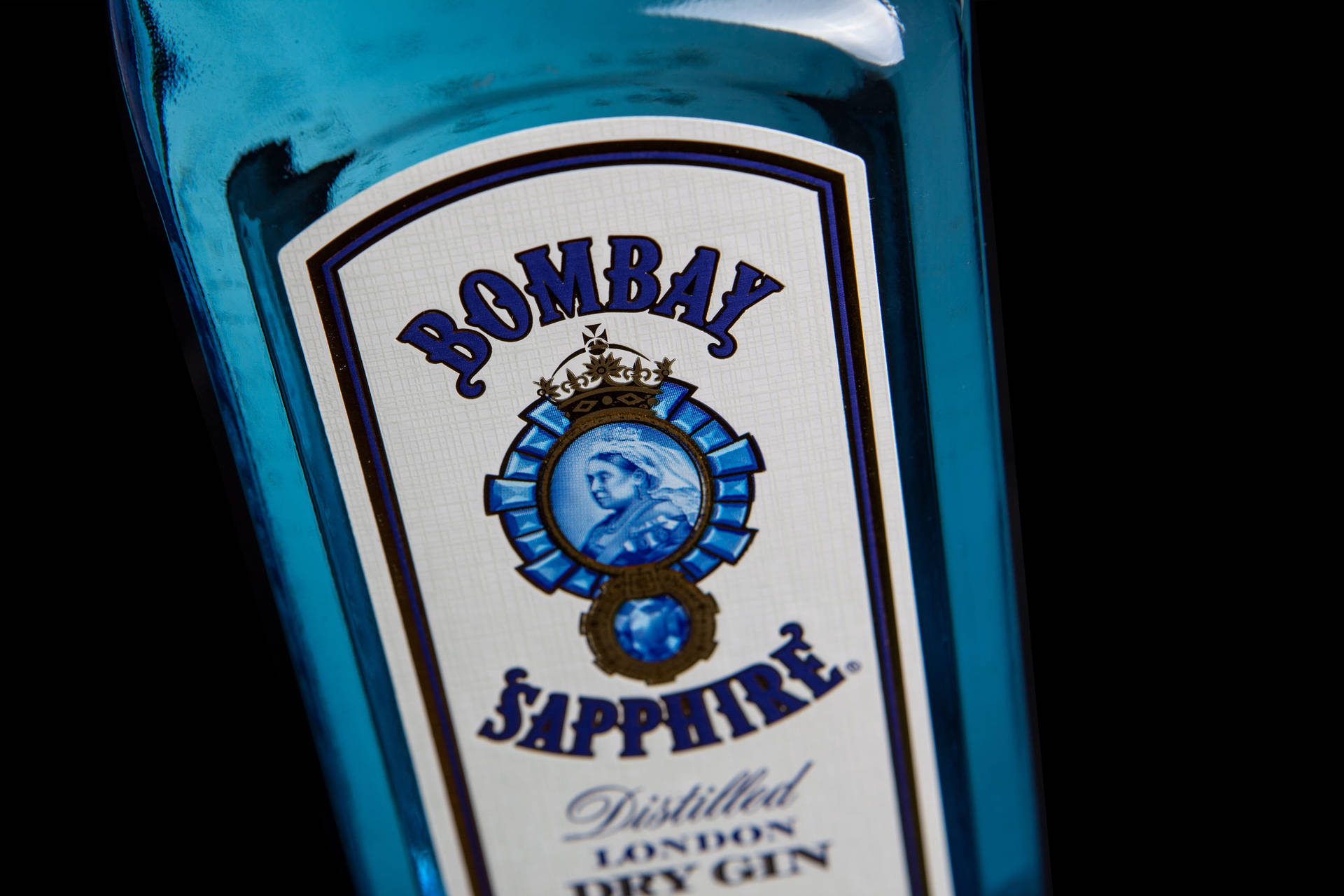 Bombay Sapphire In Black Background