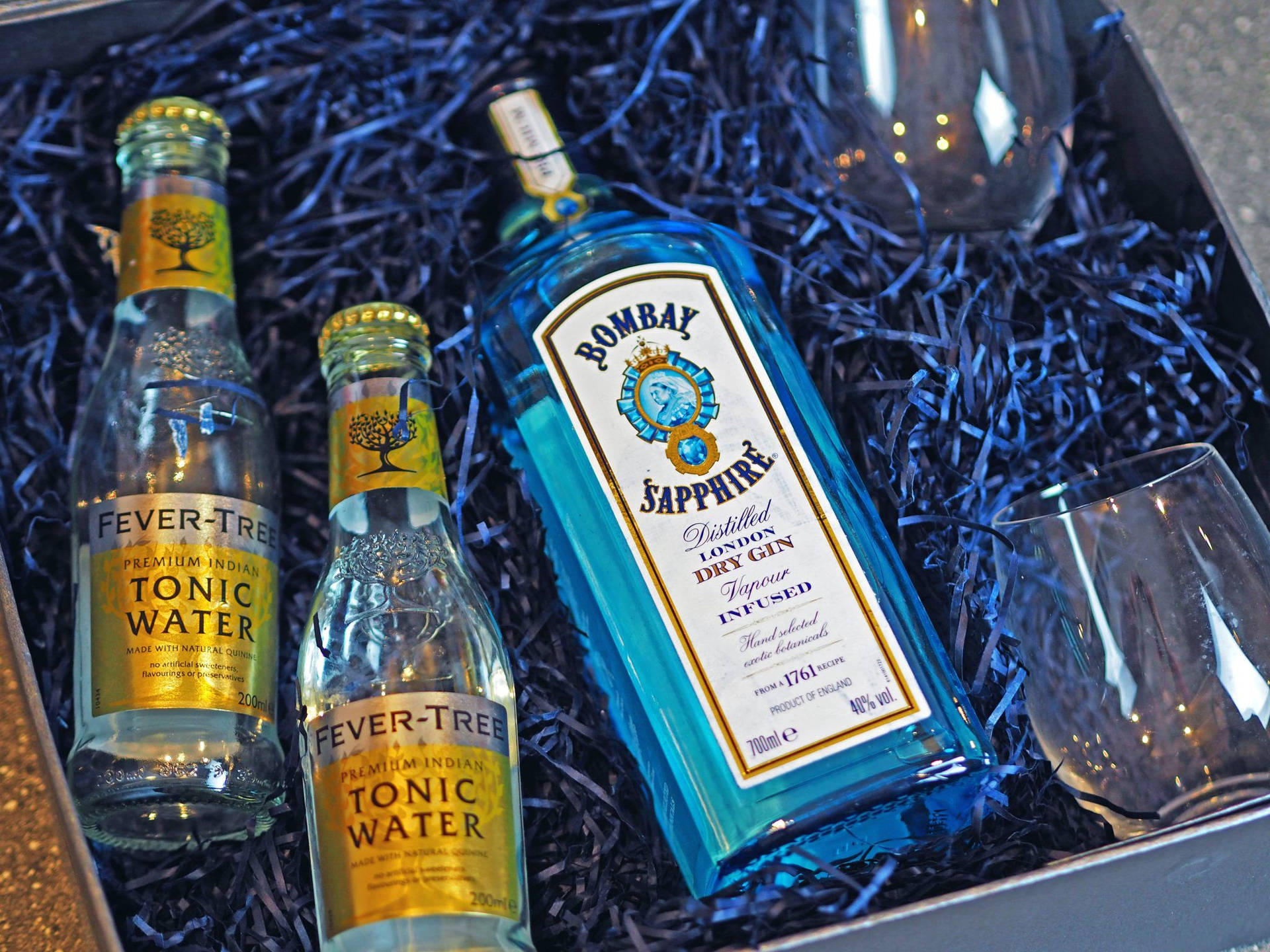 Bombay Sapphire In Box Background