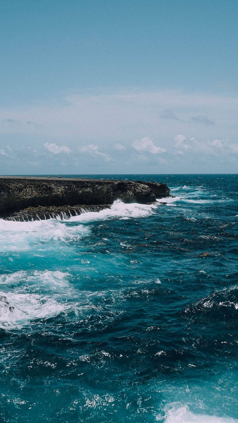 Bonaire Sea Waves Background