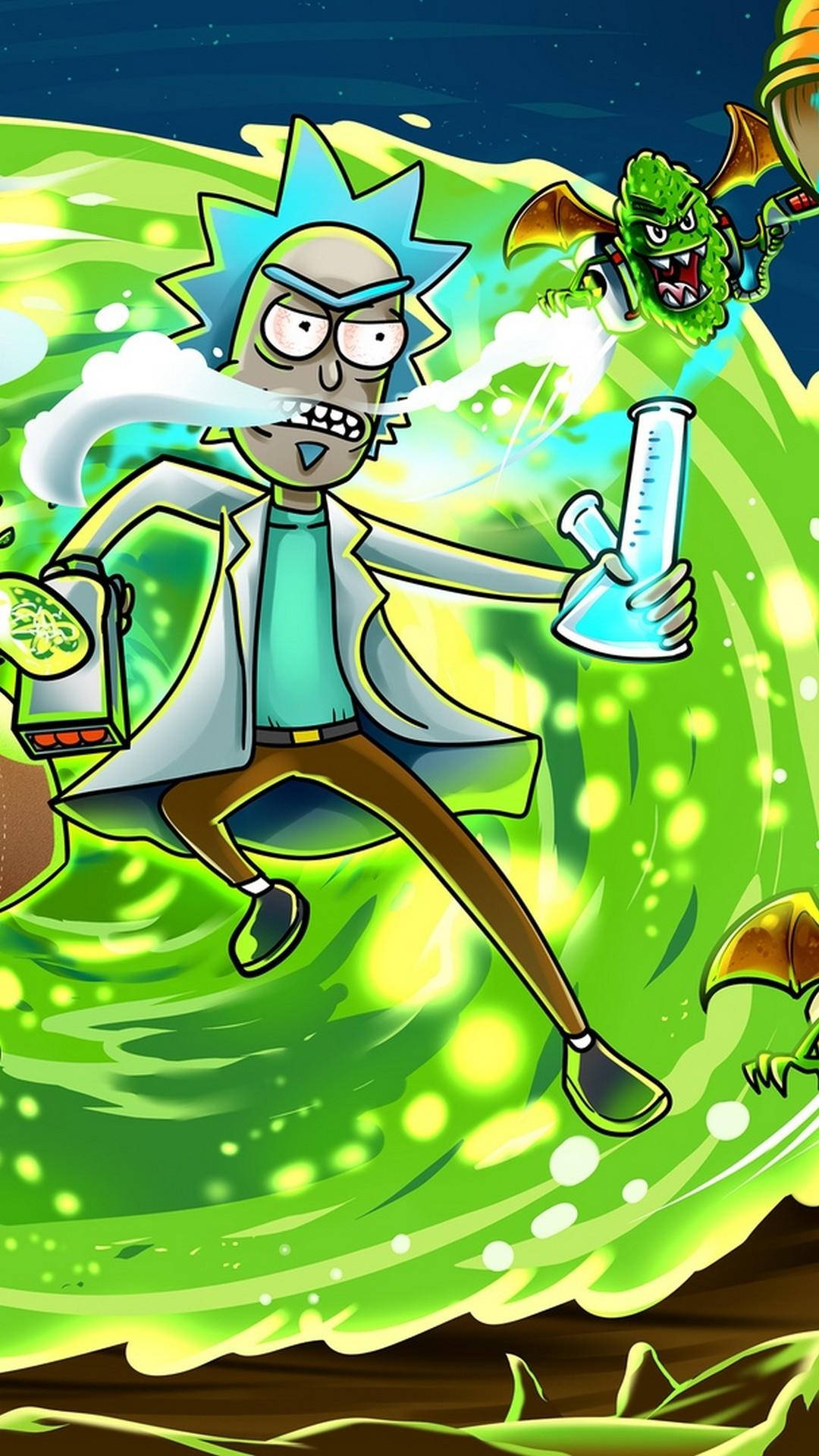 Bong Rick And Morty Stoner Background