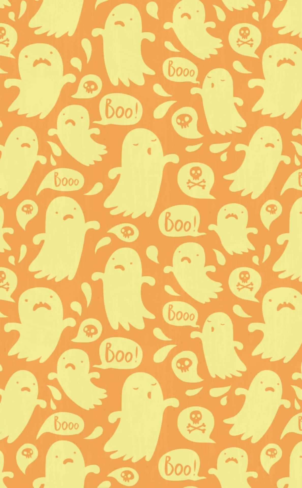 Boo And Stuff On Orange Background Background