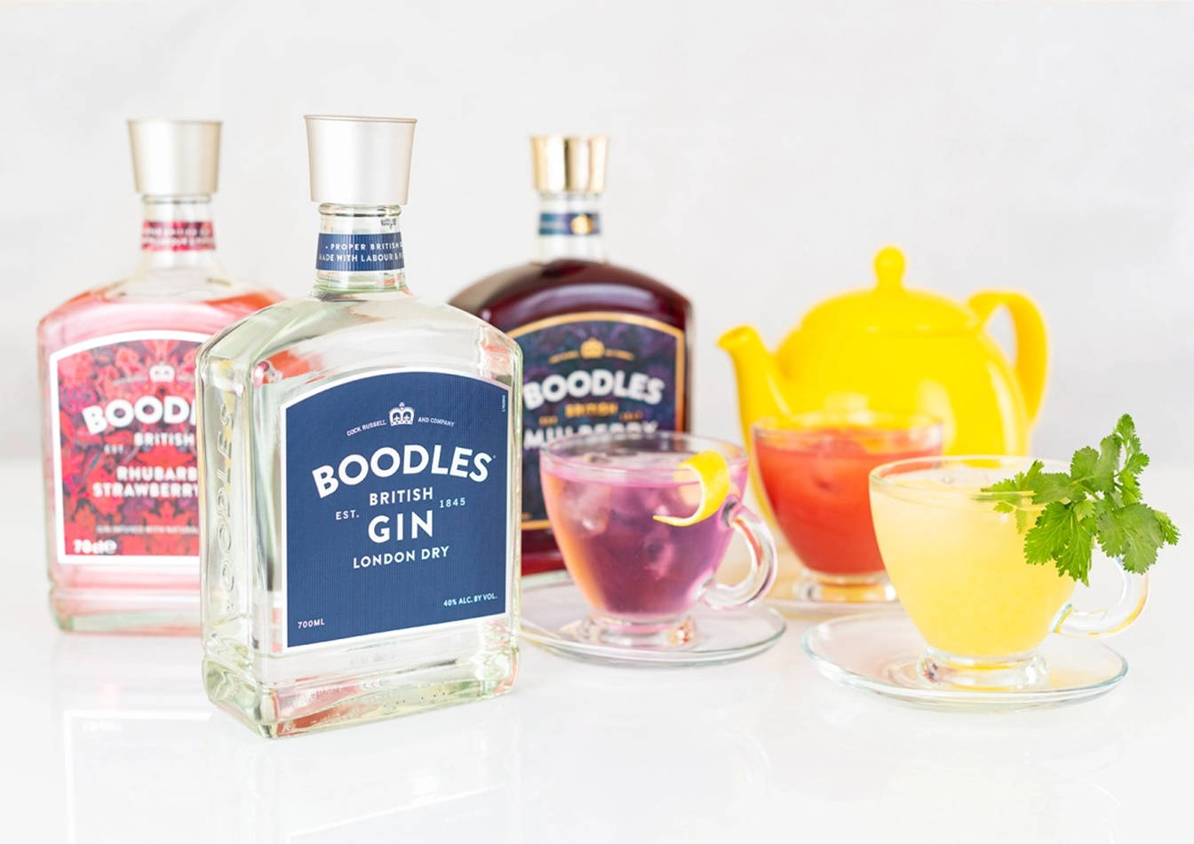 Boodles Gin-based Cocktails On Display Background