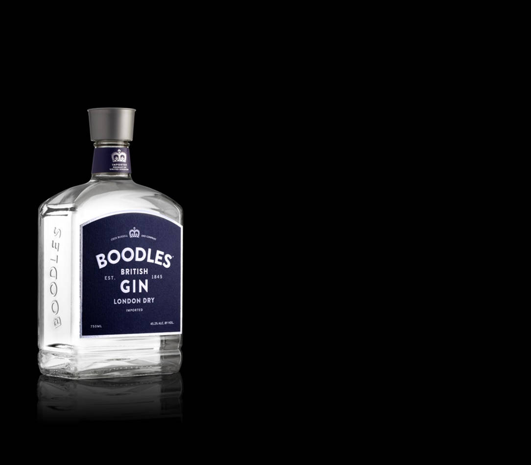 Boodles London Dry Gin Black Backdrop Background