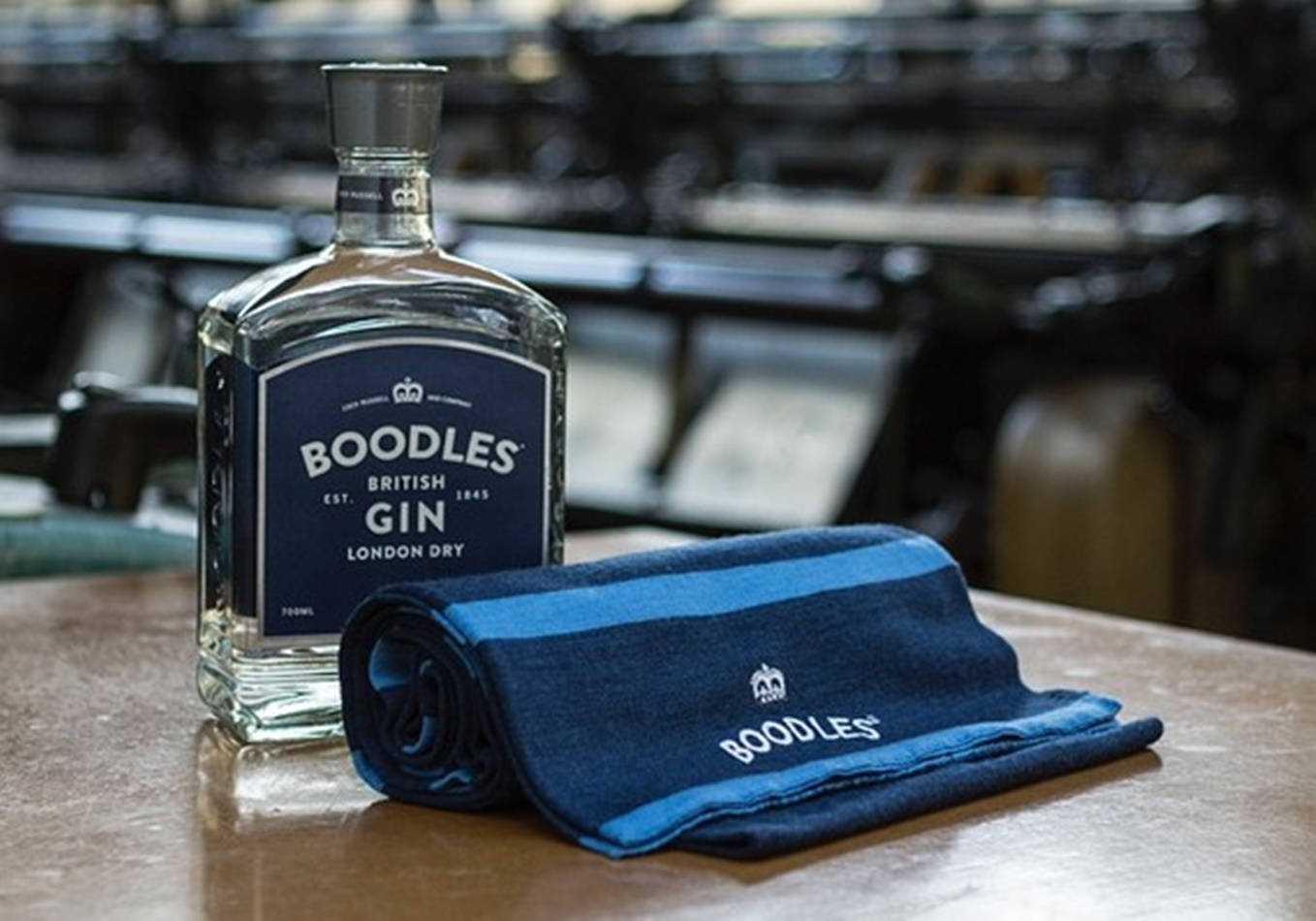 Boodles London Dry Gin On Display Background