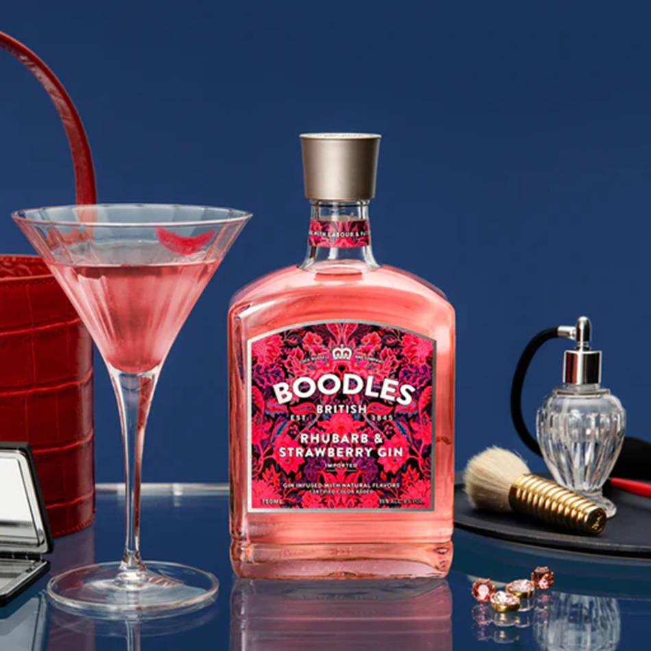 Boodles Rhubarb And Strawberry Gin Background