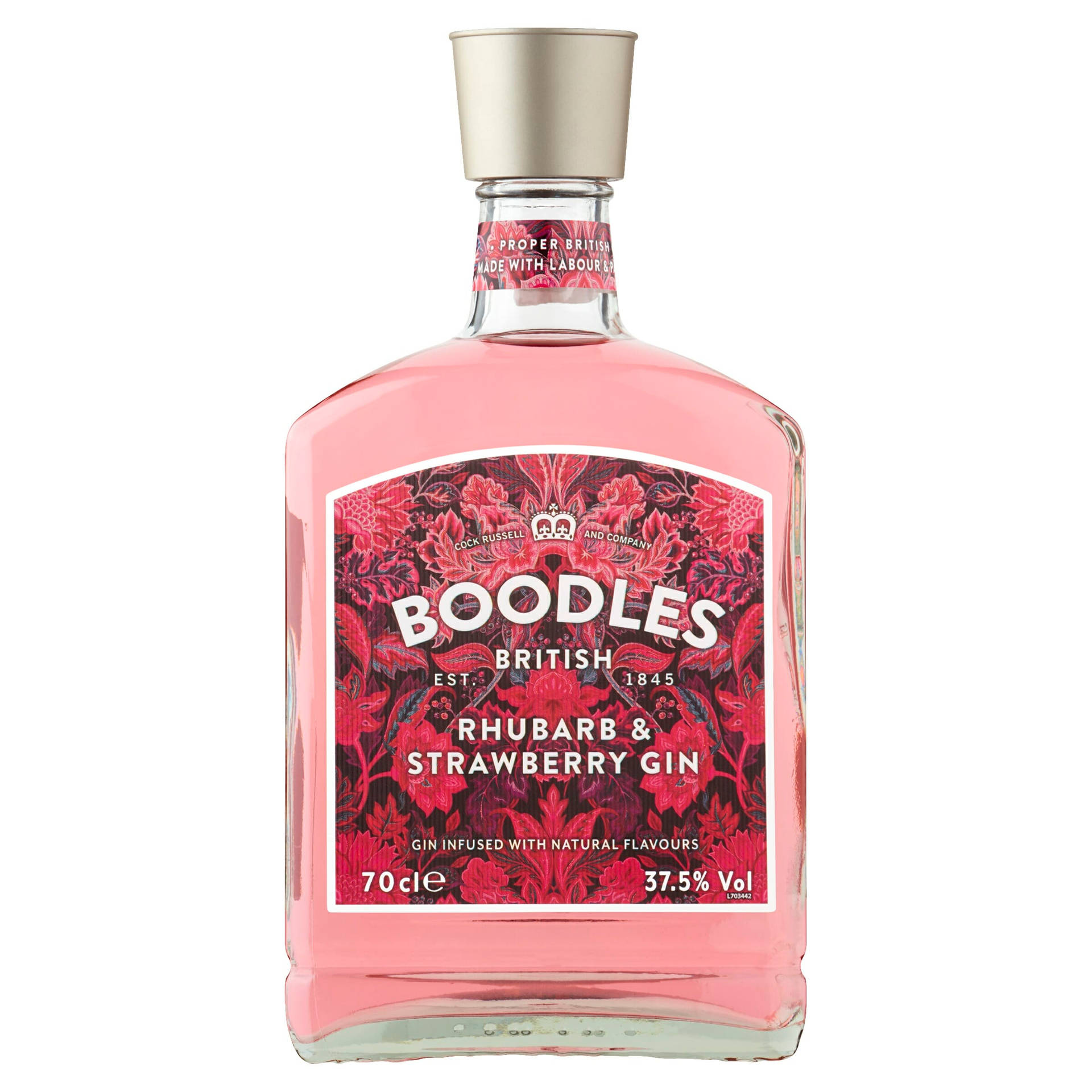 Boodles Rhubarb And Strawberry Pink Bottle Background