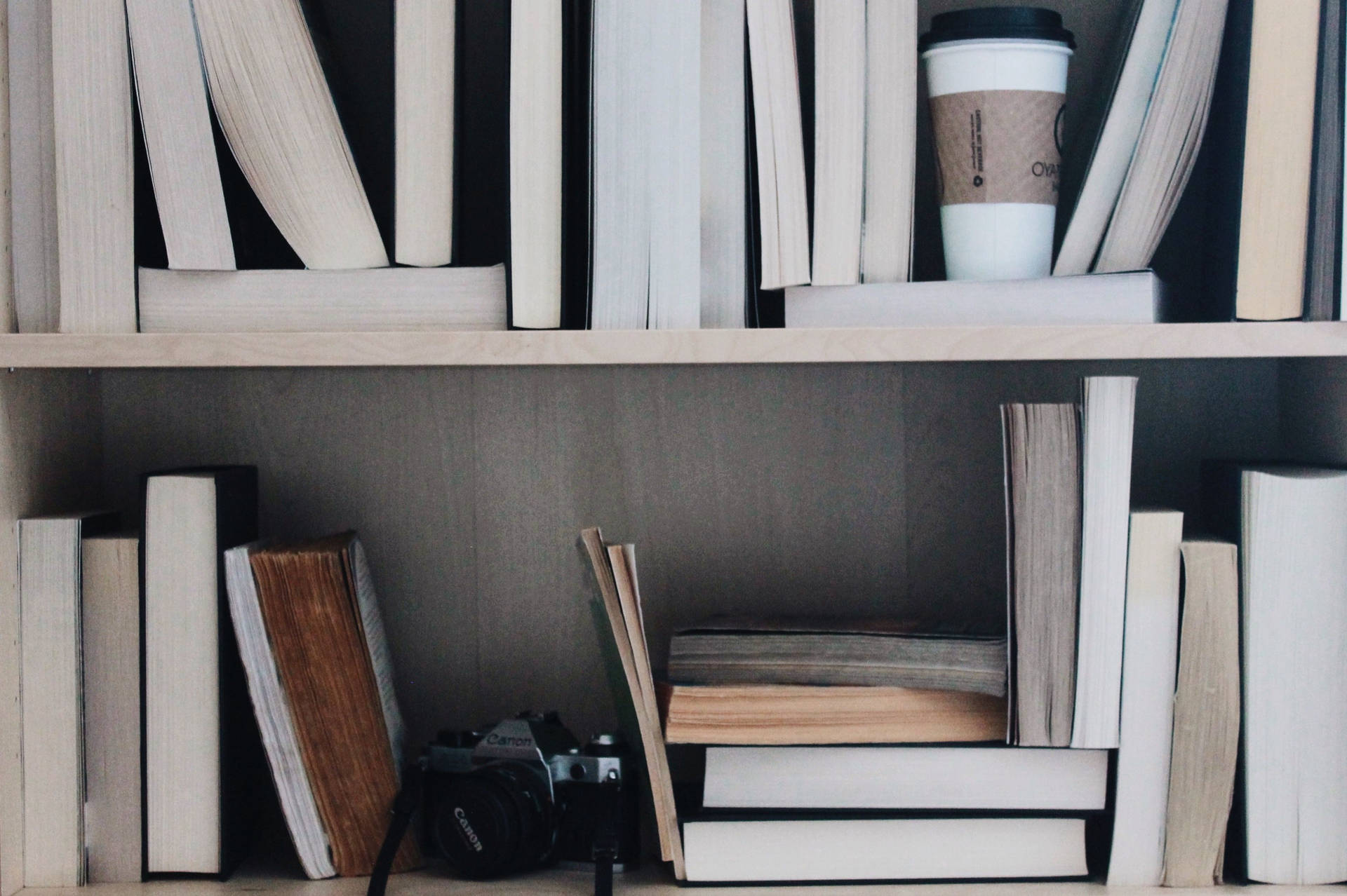 Book Aesthetic Shelf Background