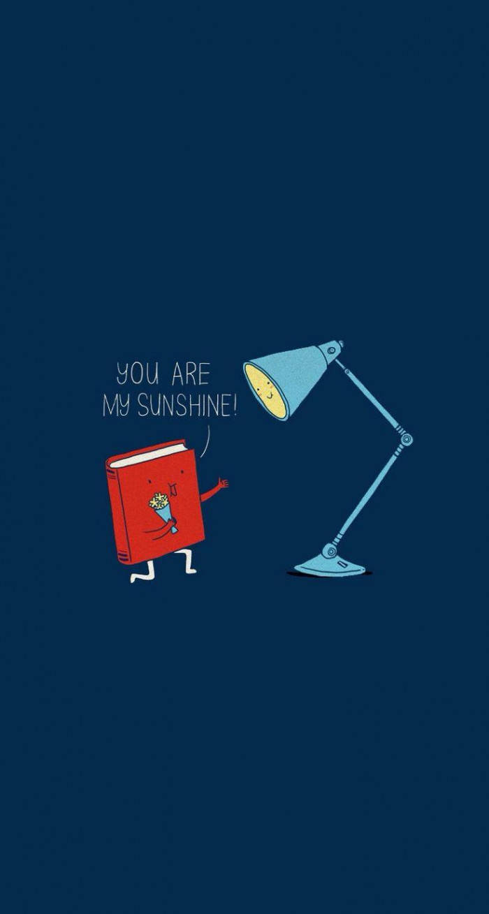 Book And Lamp Funny Phone Background