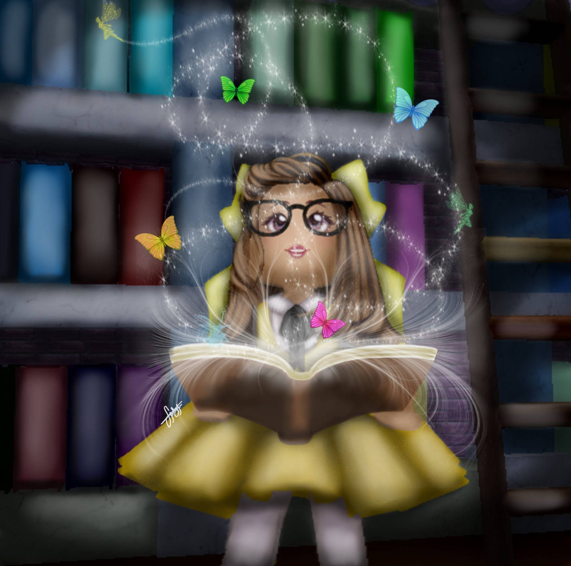 Bookish Girl Roblox Character Background