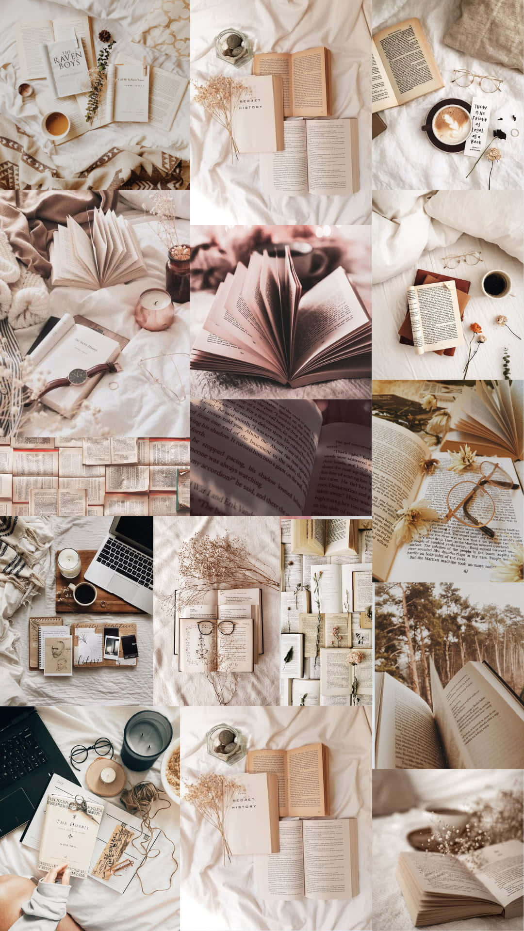 Books Iphone Aesthetic Collage Background