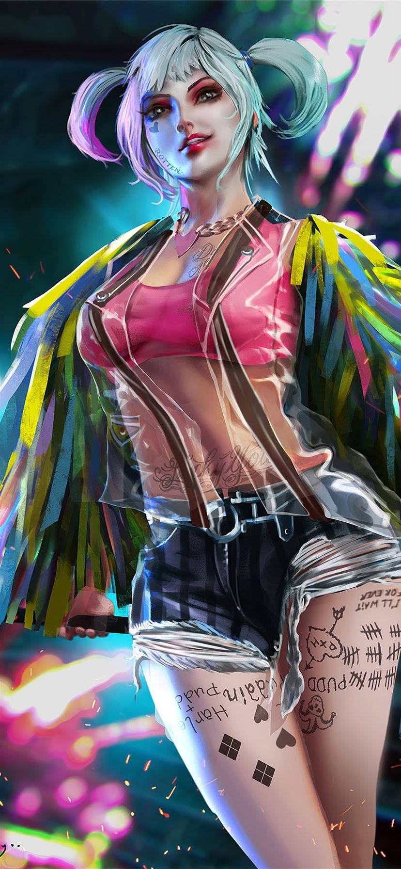 Bop Harley Quinn Phone Digital Art Background