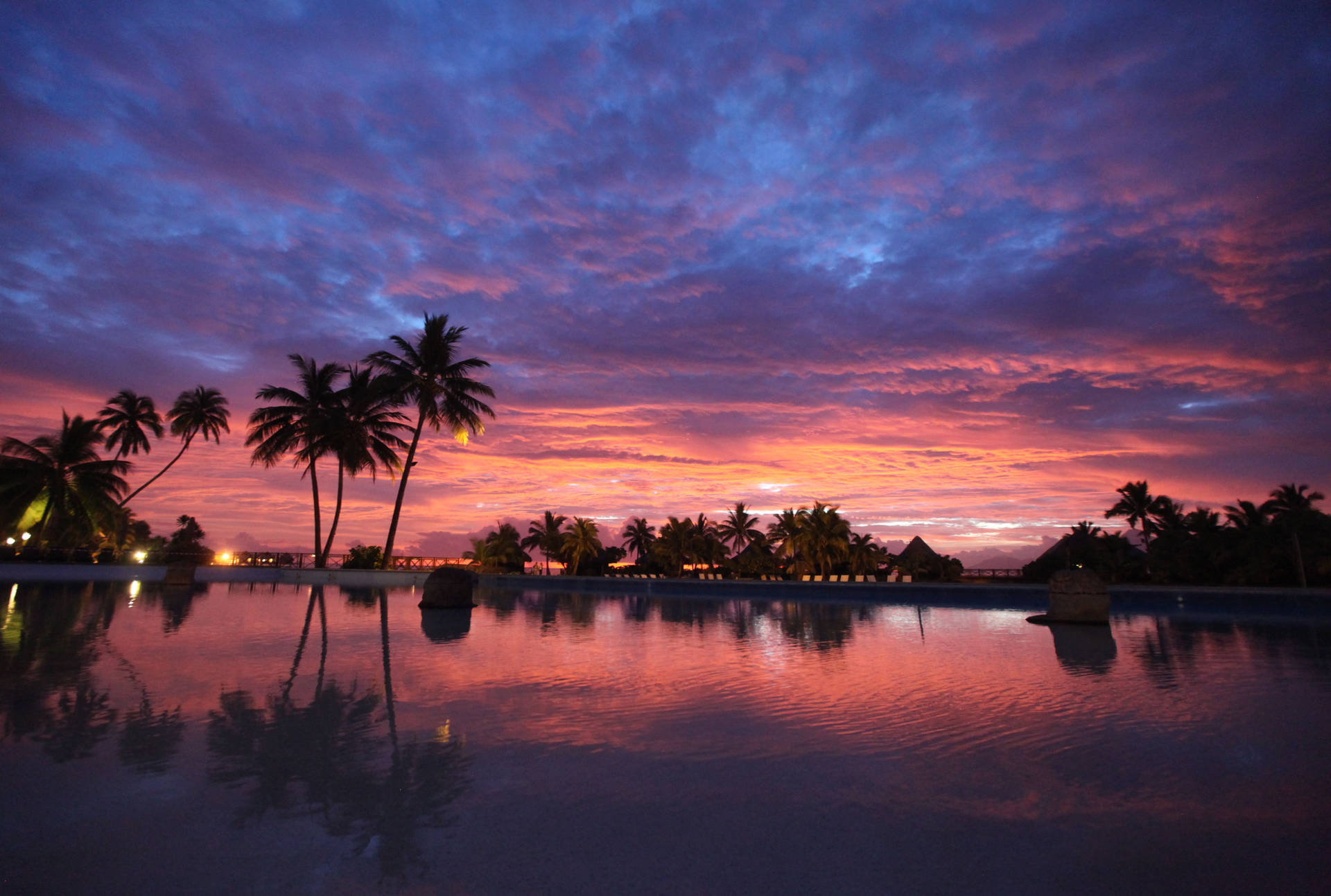 Bora Bora Beautiful Sunset Background