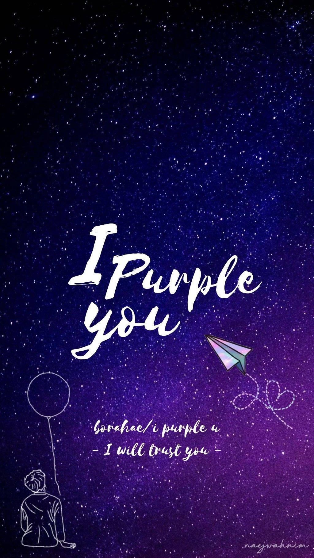 Borahae Pastel Purple Galaxy Theme Background
