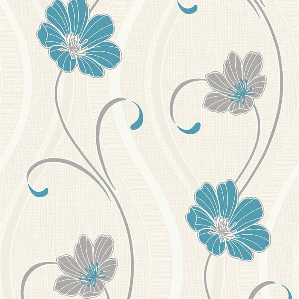 Border Teal Flower