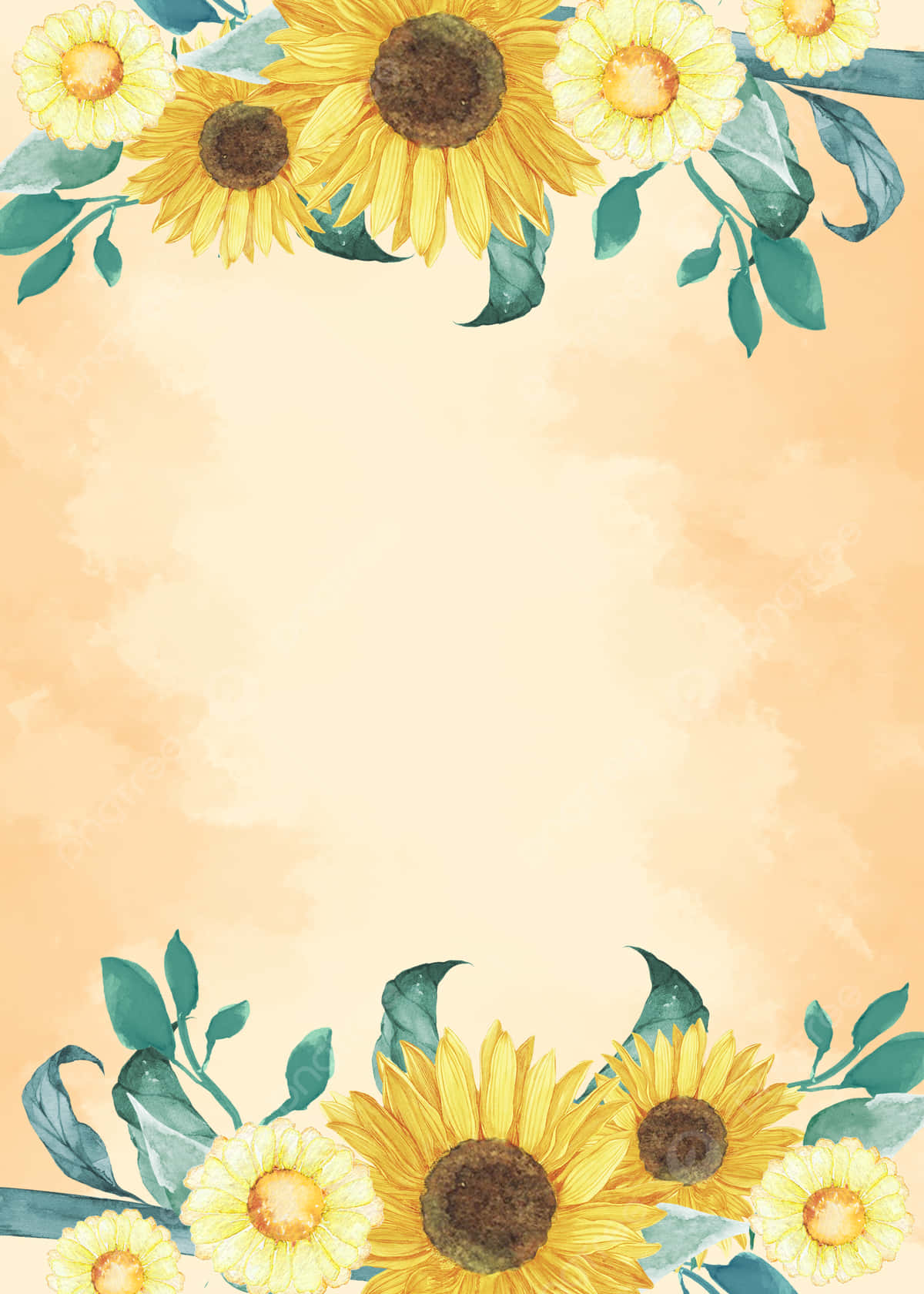 Border With Sunflower Phone Background