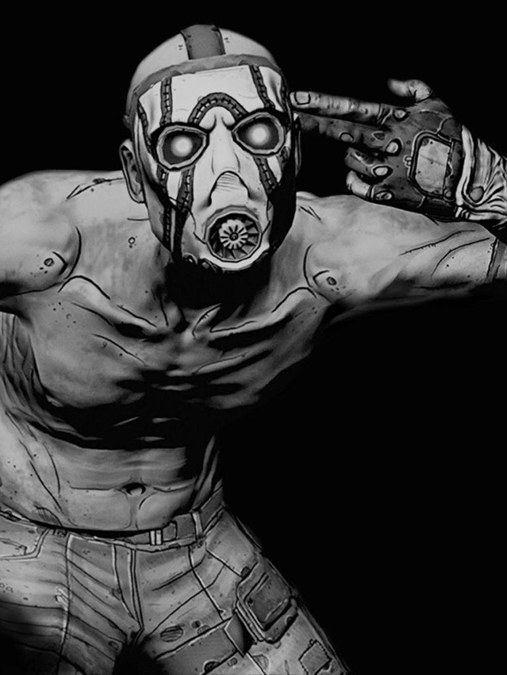 Borderlands Iphone Black And White Character Background