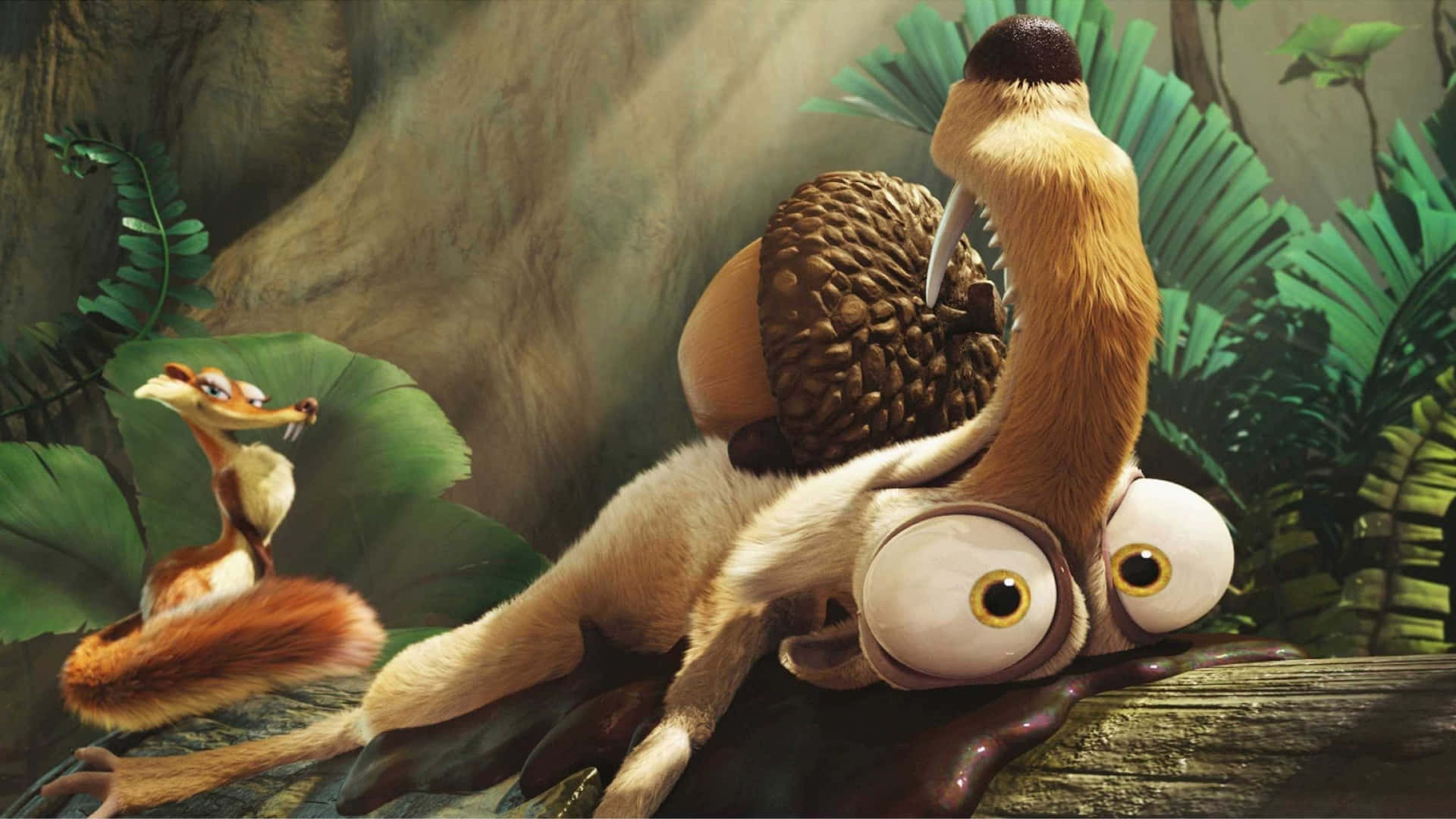 Bored Scrat With Acorn On Ice Age Dawn Of The Dinosaurs Background