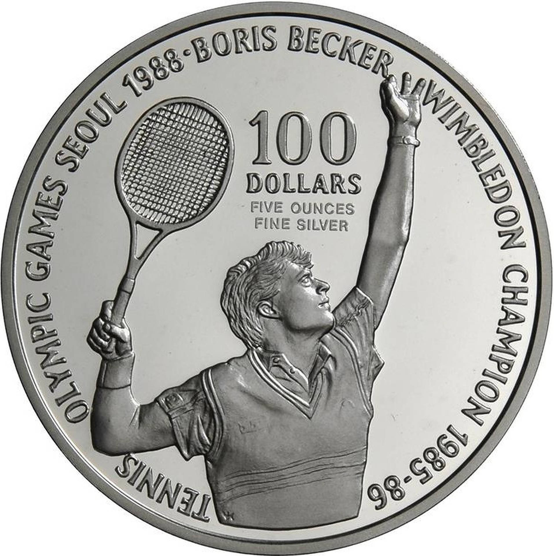 Boris Becker Silver Coin Background