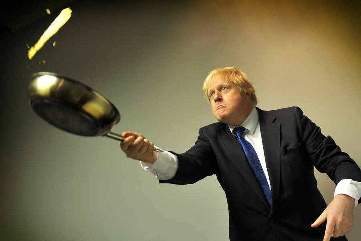 Boris Johnson Holding A Pan