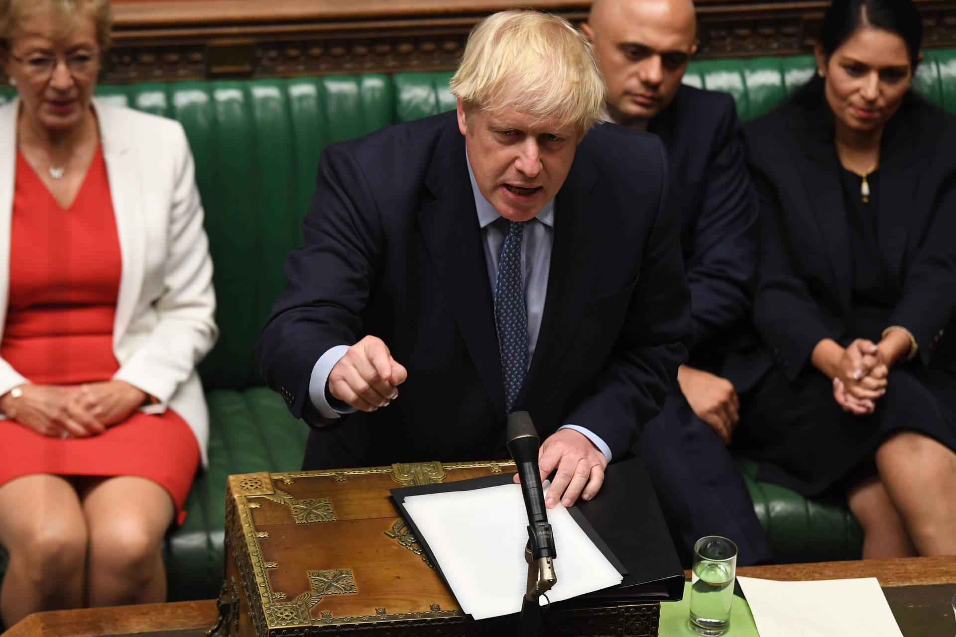 Boris Johnson On The Podium Background