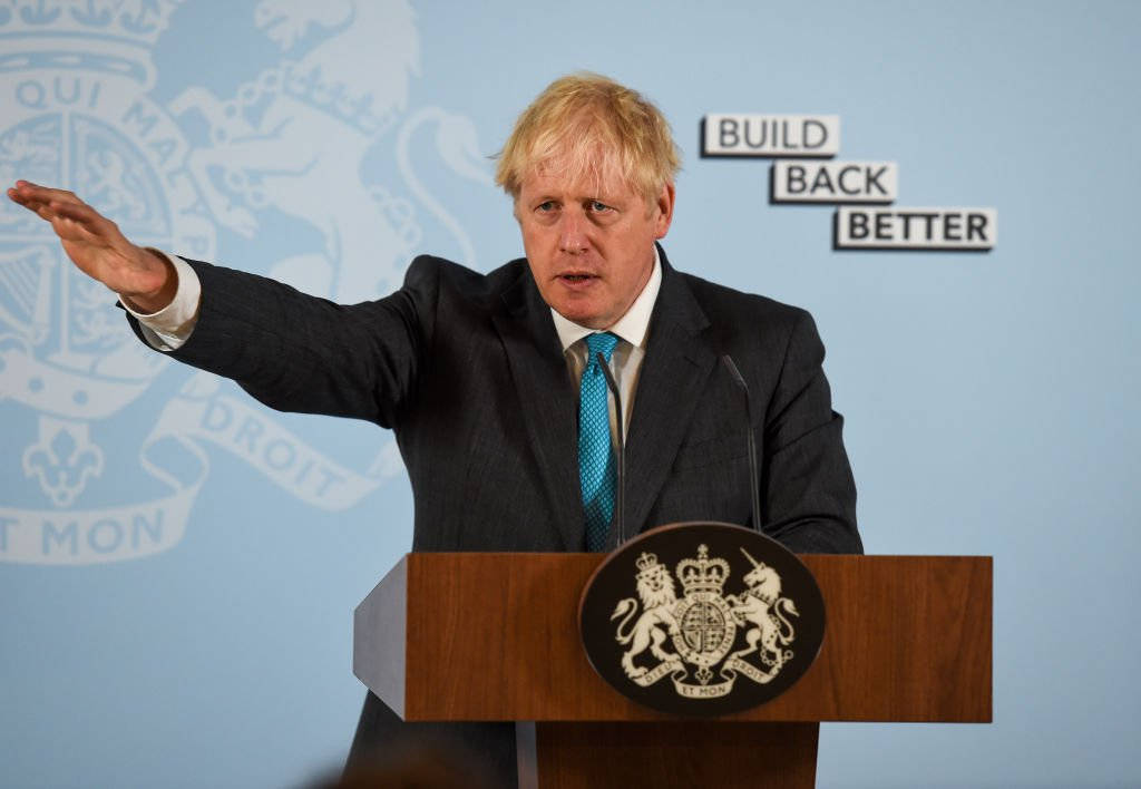 Boris Johnson Raising His Arm