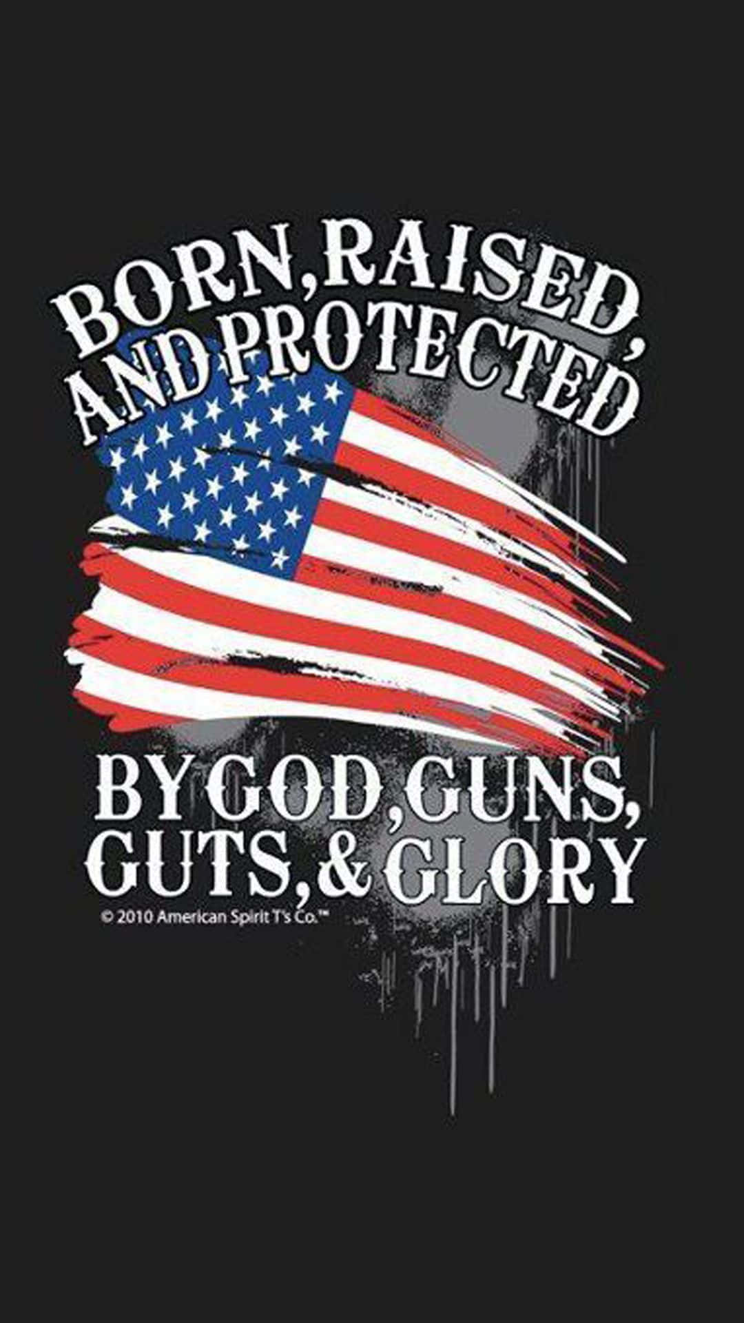 Born, Raised And Protected By God Guns, Guts And Glory T Shirt