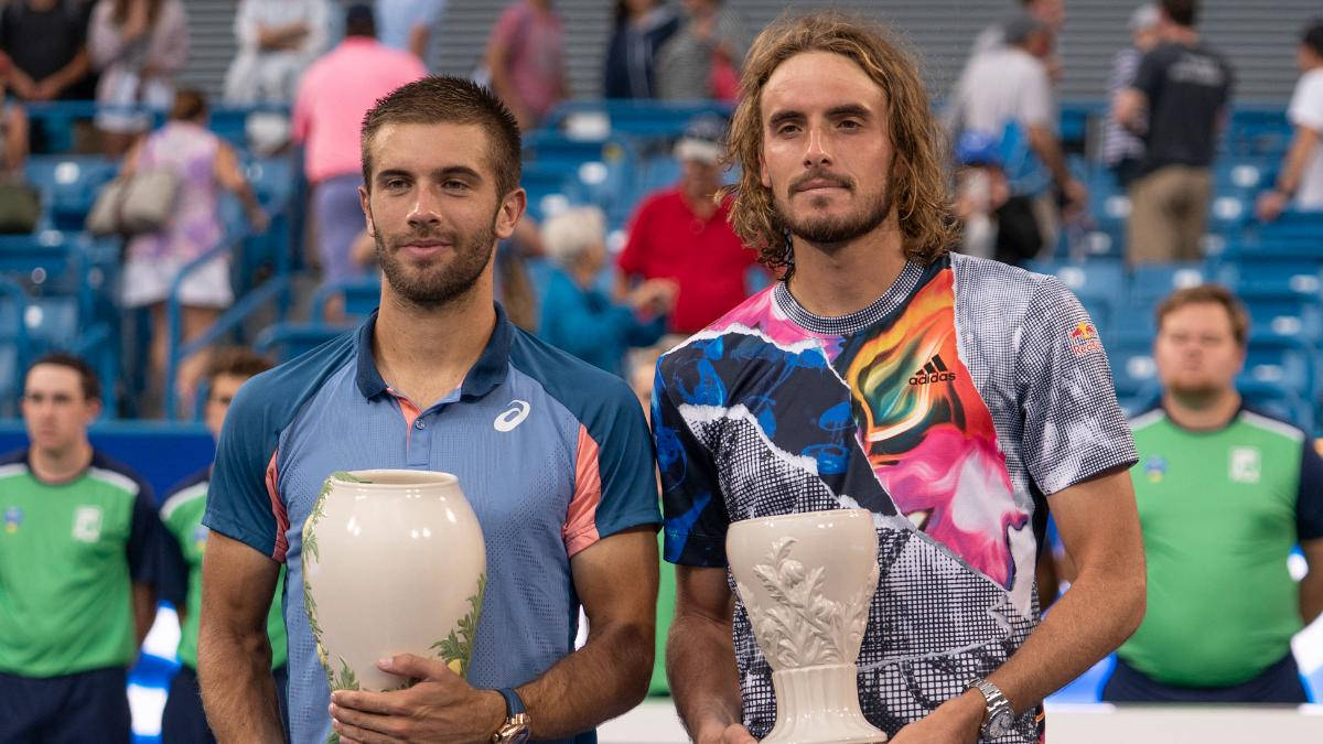 Borna Coric And Stefanos Tsitsipas Background