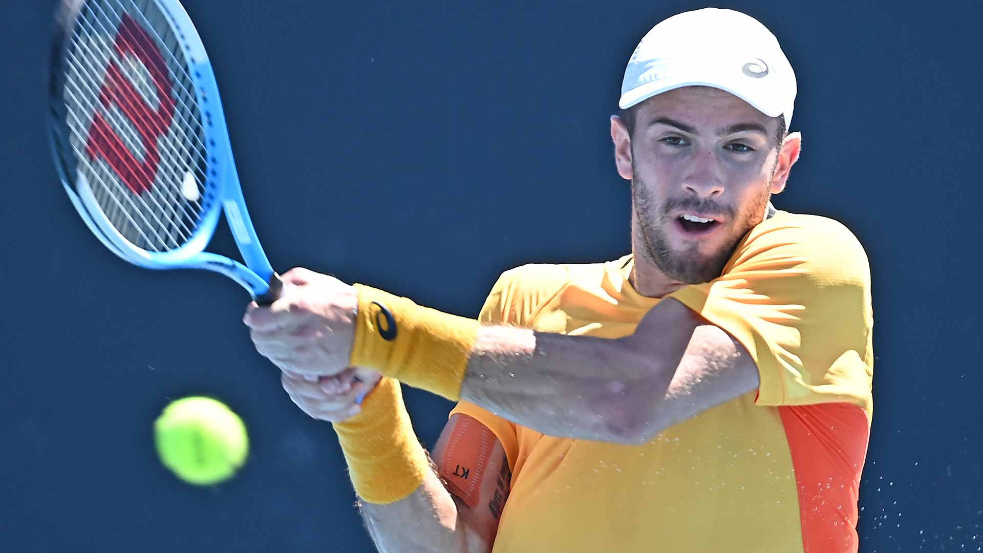 Borna Coric Eyes On The Ball Background