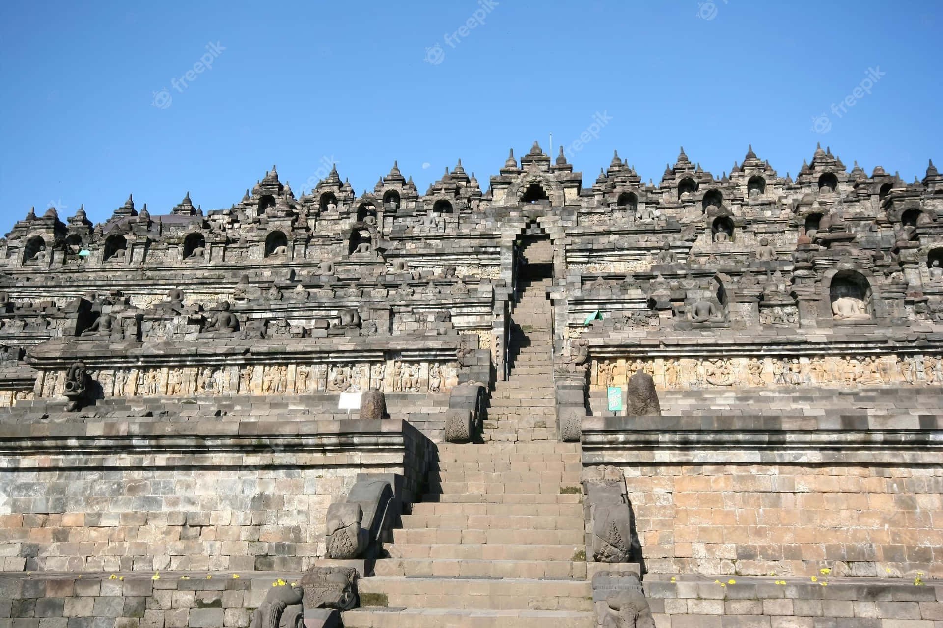 Borobudur Temple Narrow Stairway Background