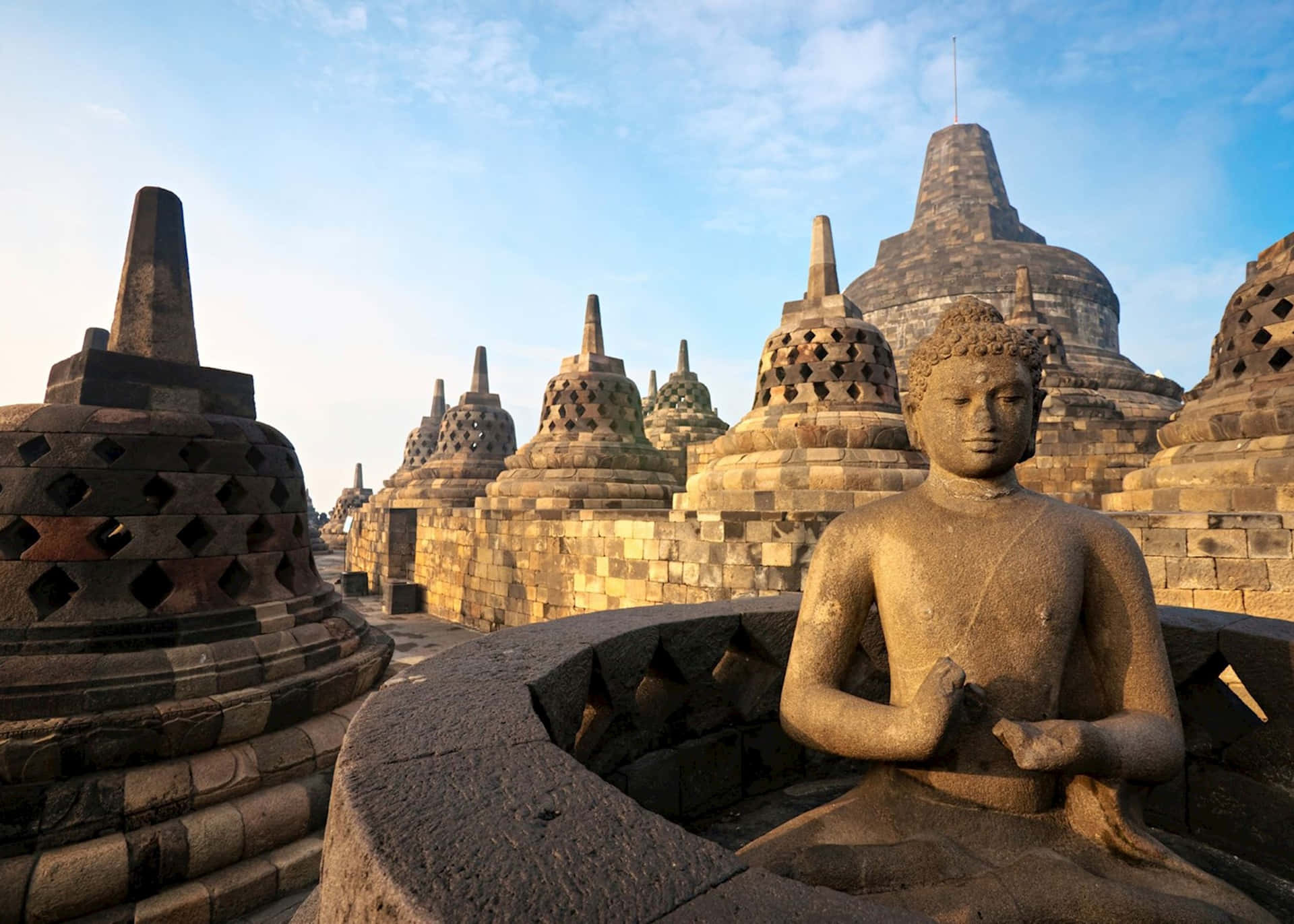 Borobudur Temple Sacred Statue Background