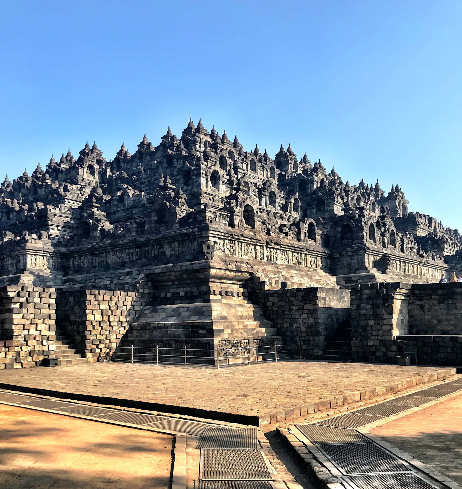 Borobudur Temple Square Terraces Background