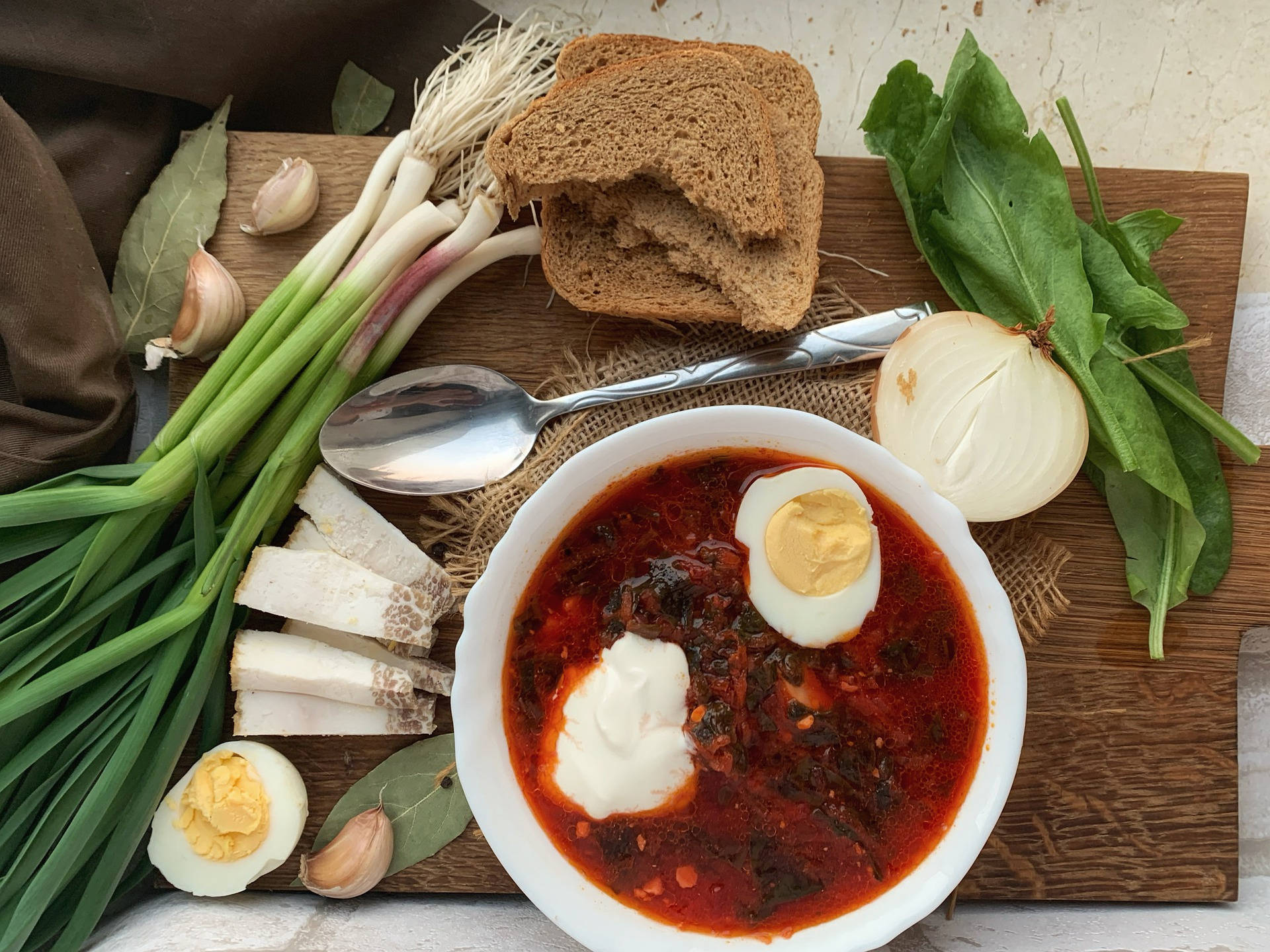 Borscht And Vegetables Background