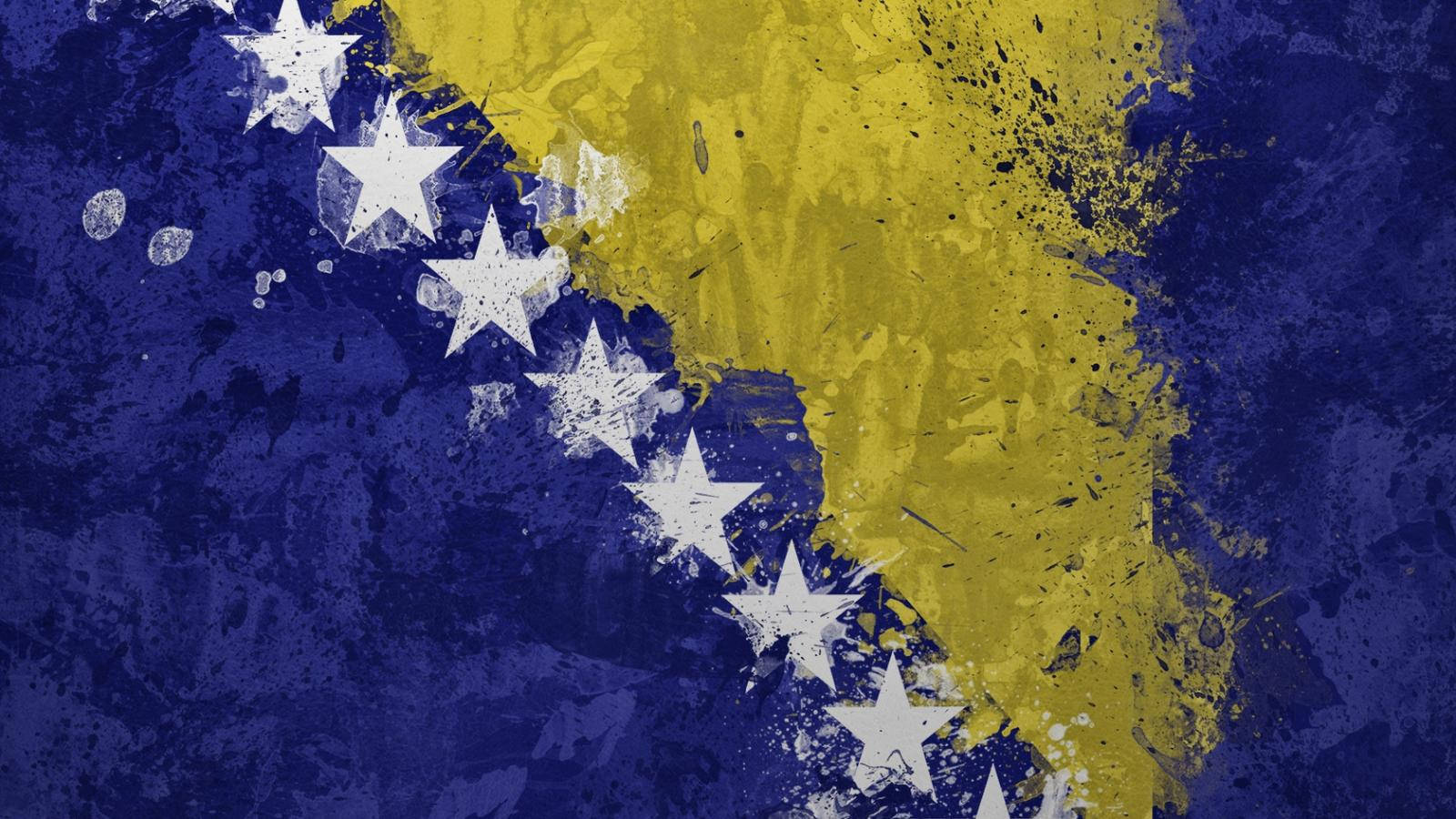 Bosnia And Herzegovina Painted Flag Background