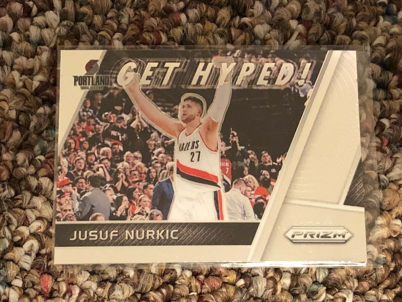 Bosnian Professional Basketball Player Jusuf Nurkic Nba Trading Card Background