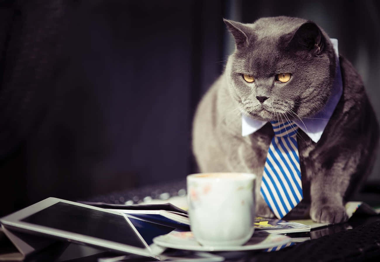 Boss Cat With Collar Background