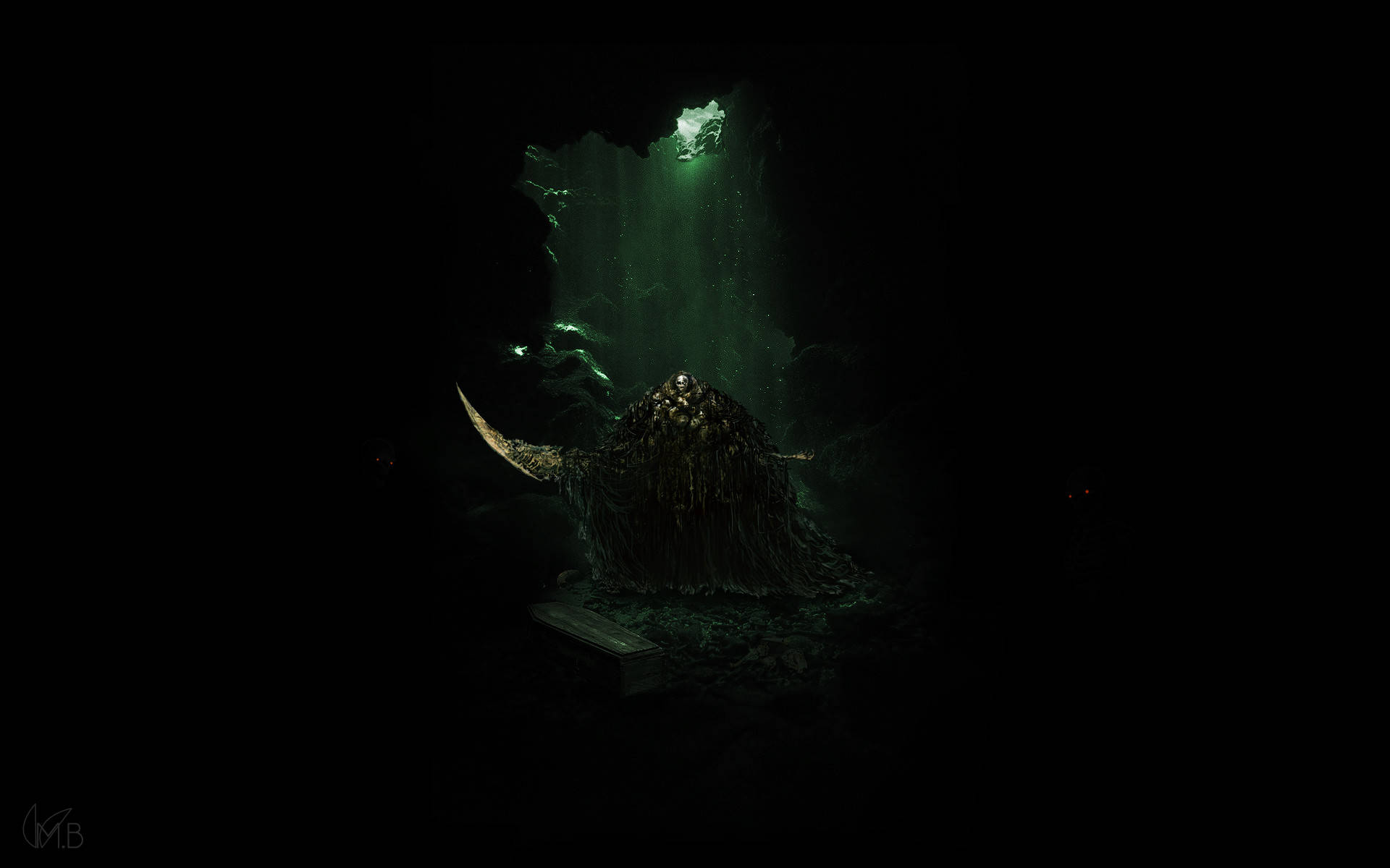 Boss Dark Souls Inside Dark Screen Cave Background