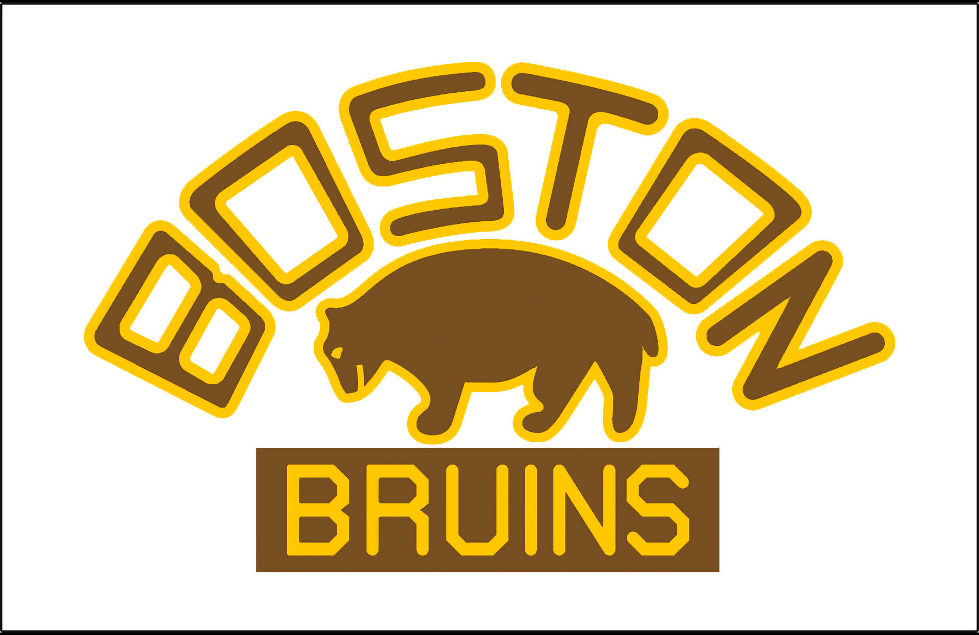Boston Bruins Bear White Background