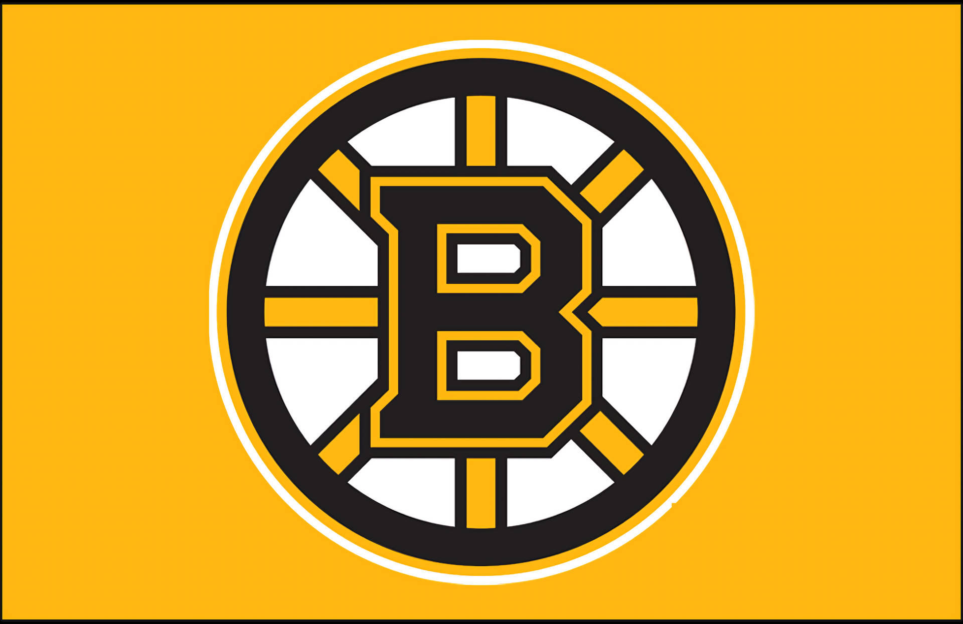 Boston Bruins Iconic Logo On A Yellow Background Background