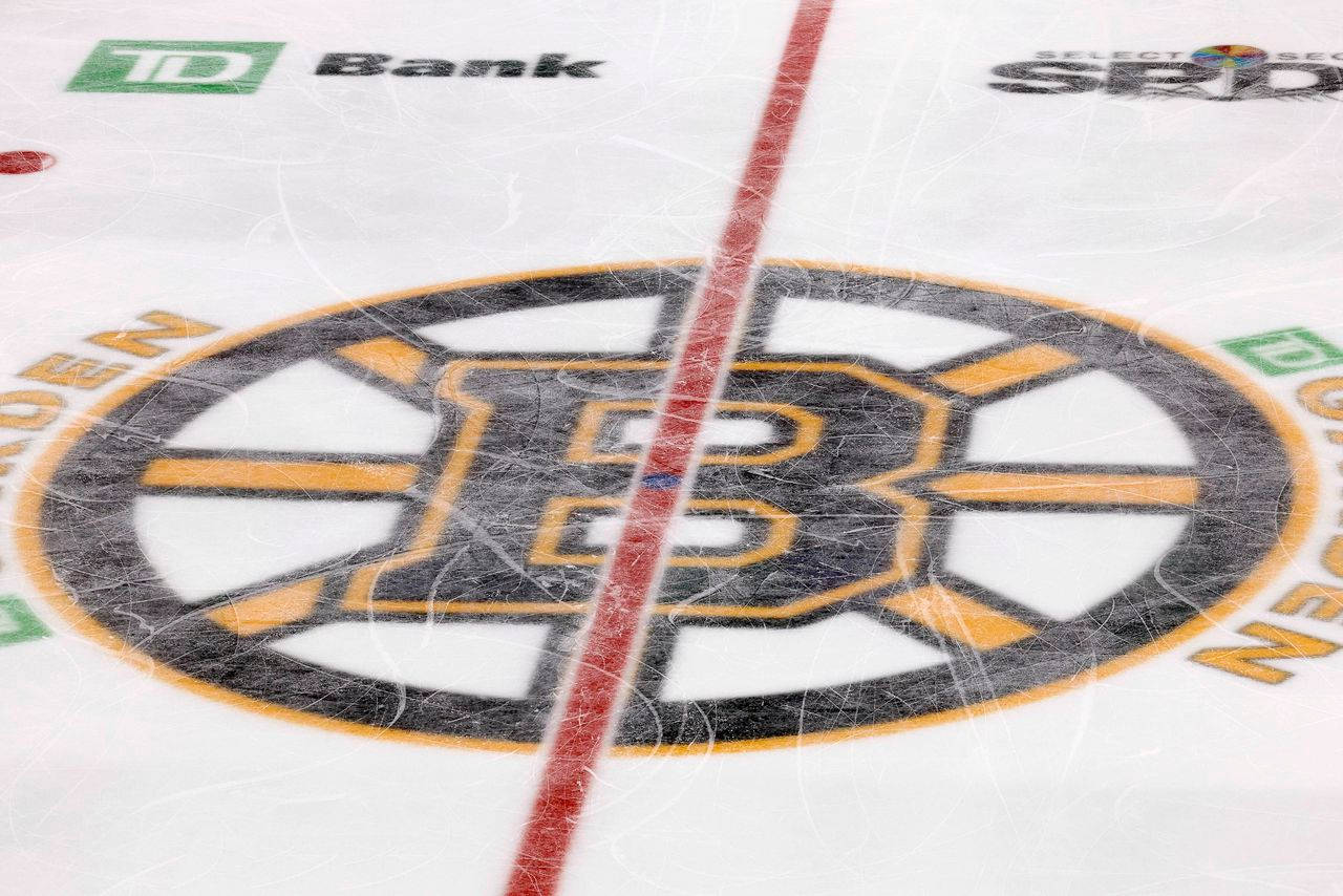 Boston Bruins Logo On Skating Rink