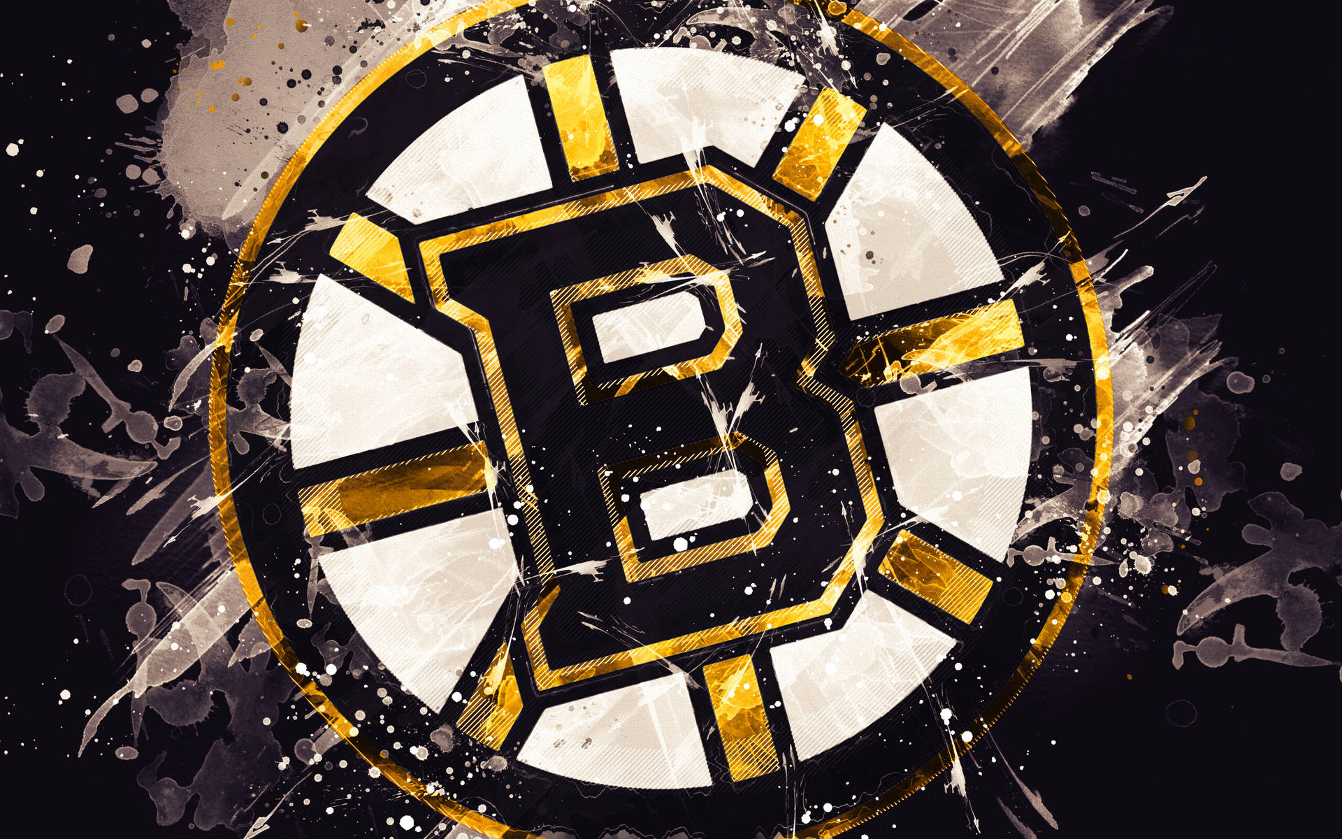 Boston Bruins Paint Splatter