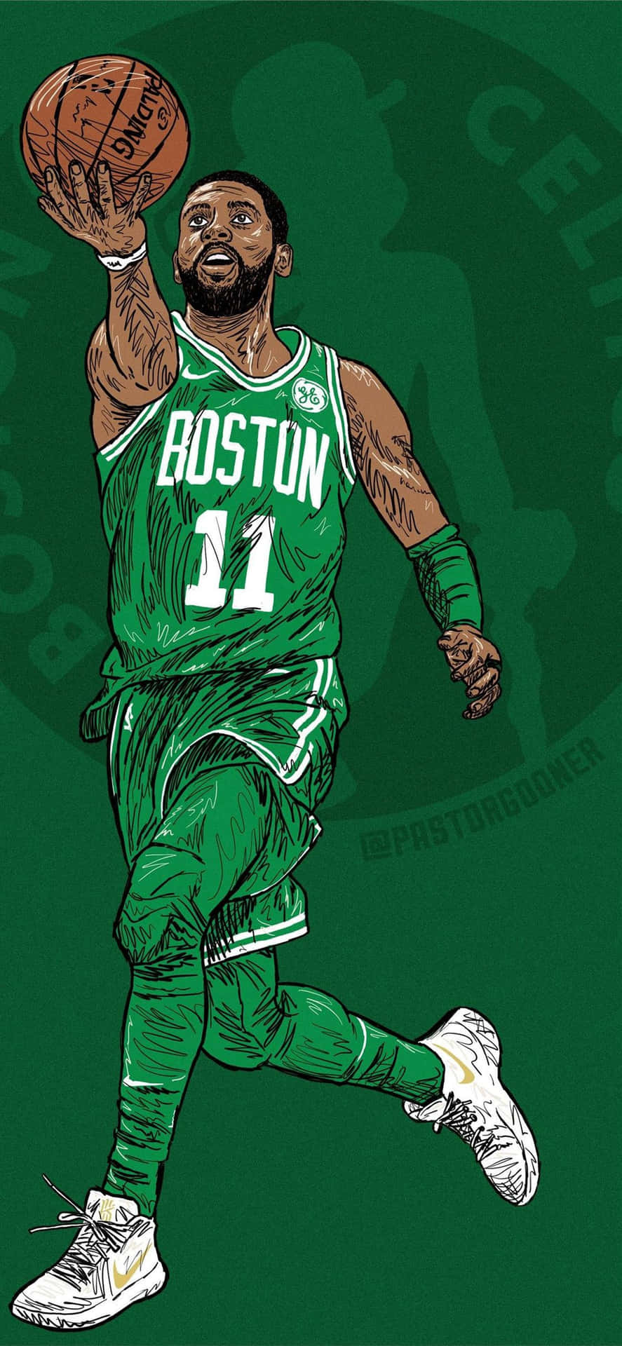 Boston Celtics Dunk By Drew Mcdonald Background