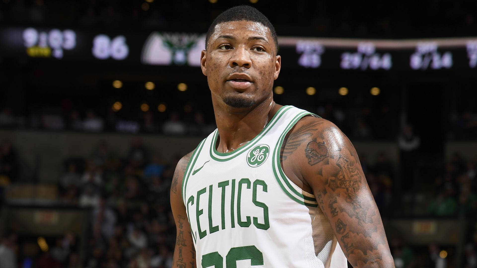 Boston Celtics' Guard Marcus Smart Background
