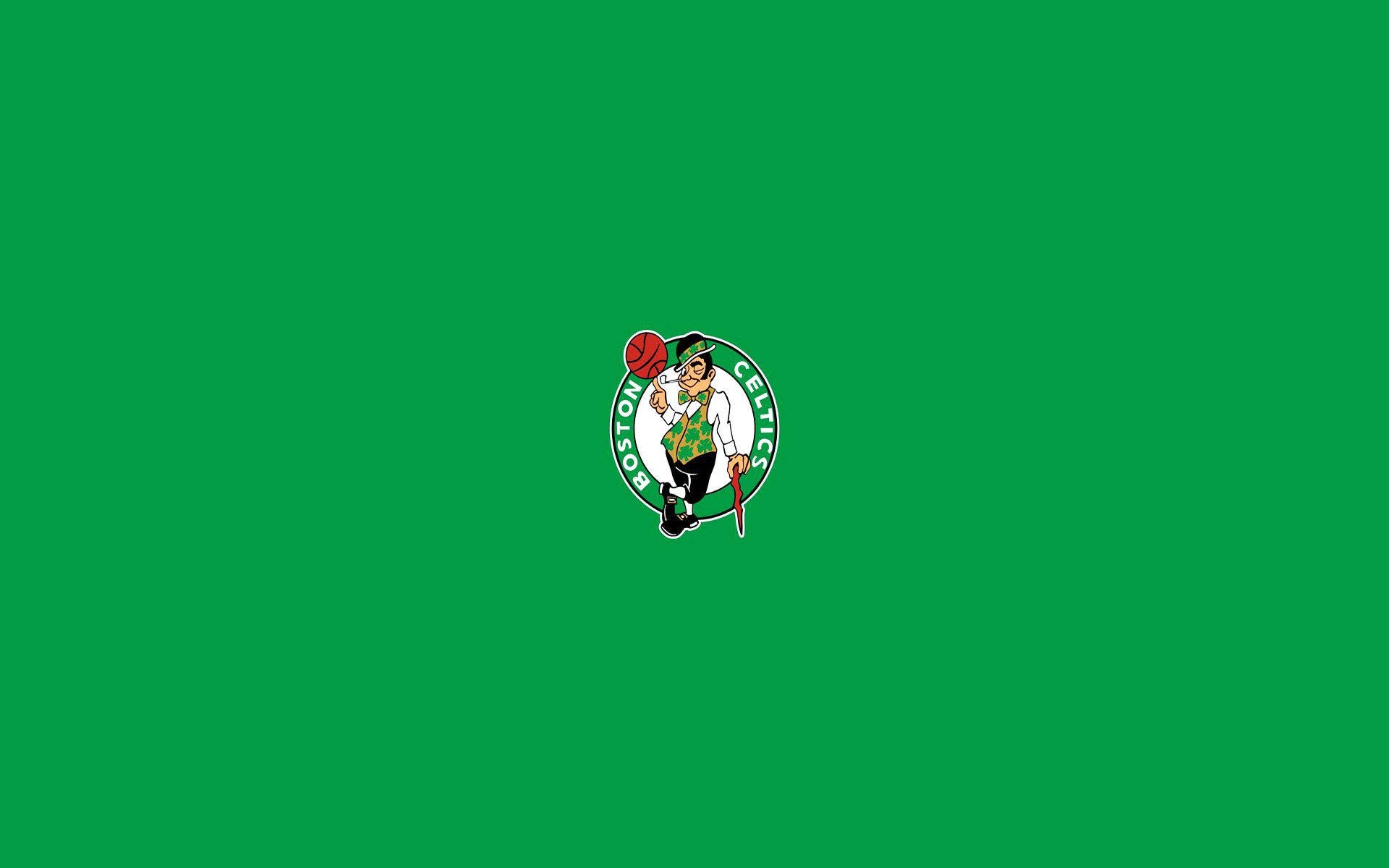 Boston Celtics In Plain Green Background