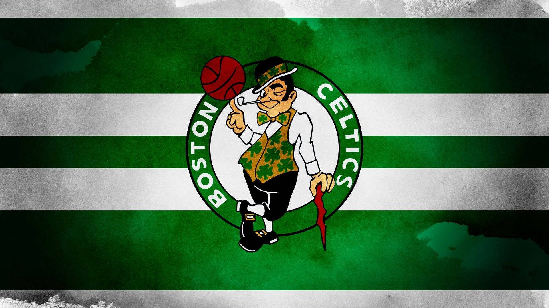 Boston Celtics Leprechaun Man Logo Background