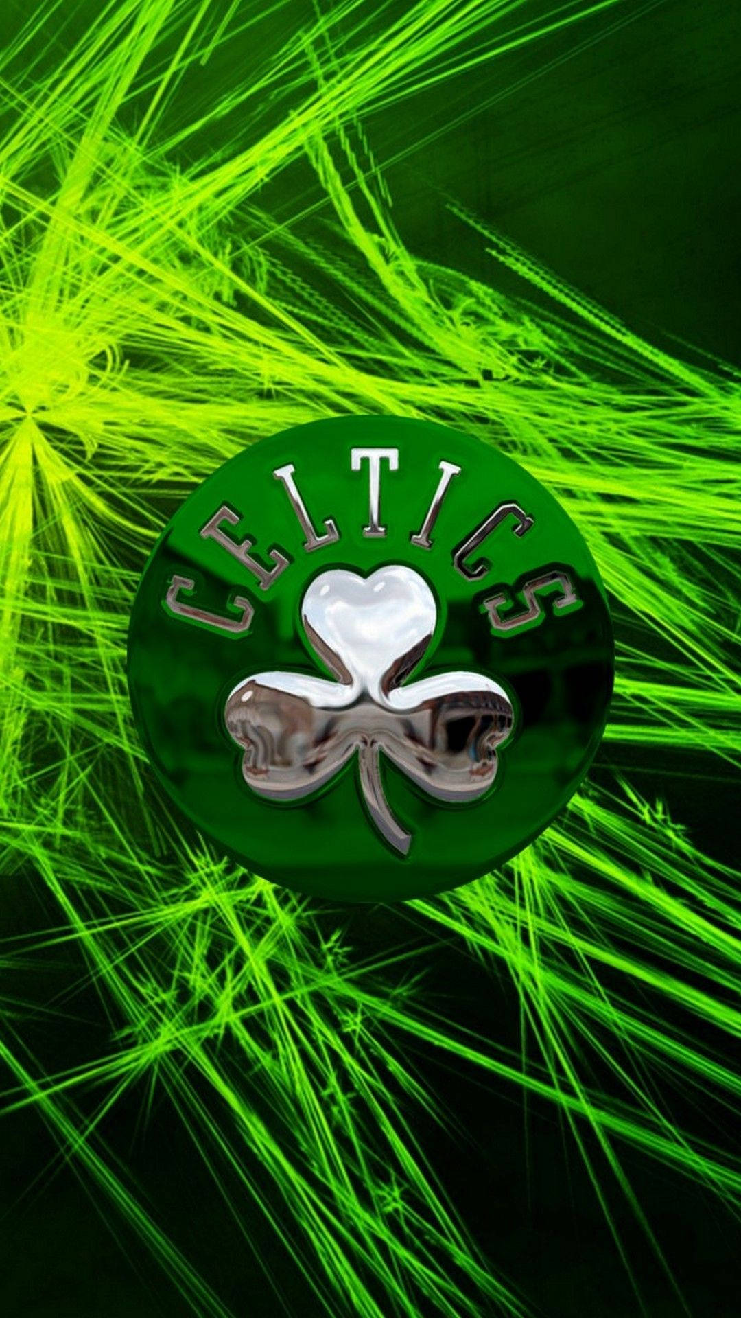 Boston Celtics Silver Shamrock Background