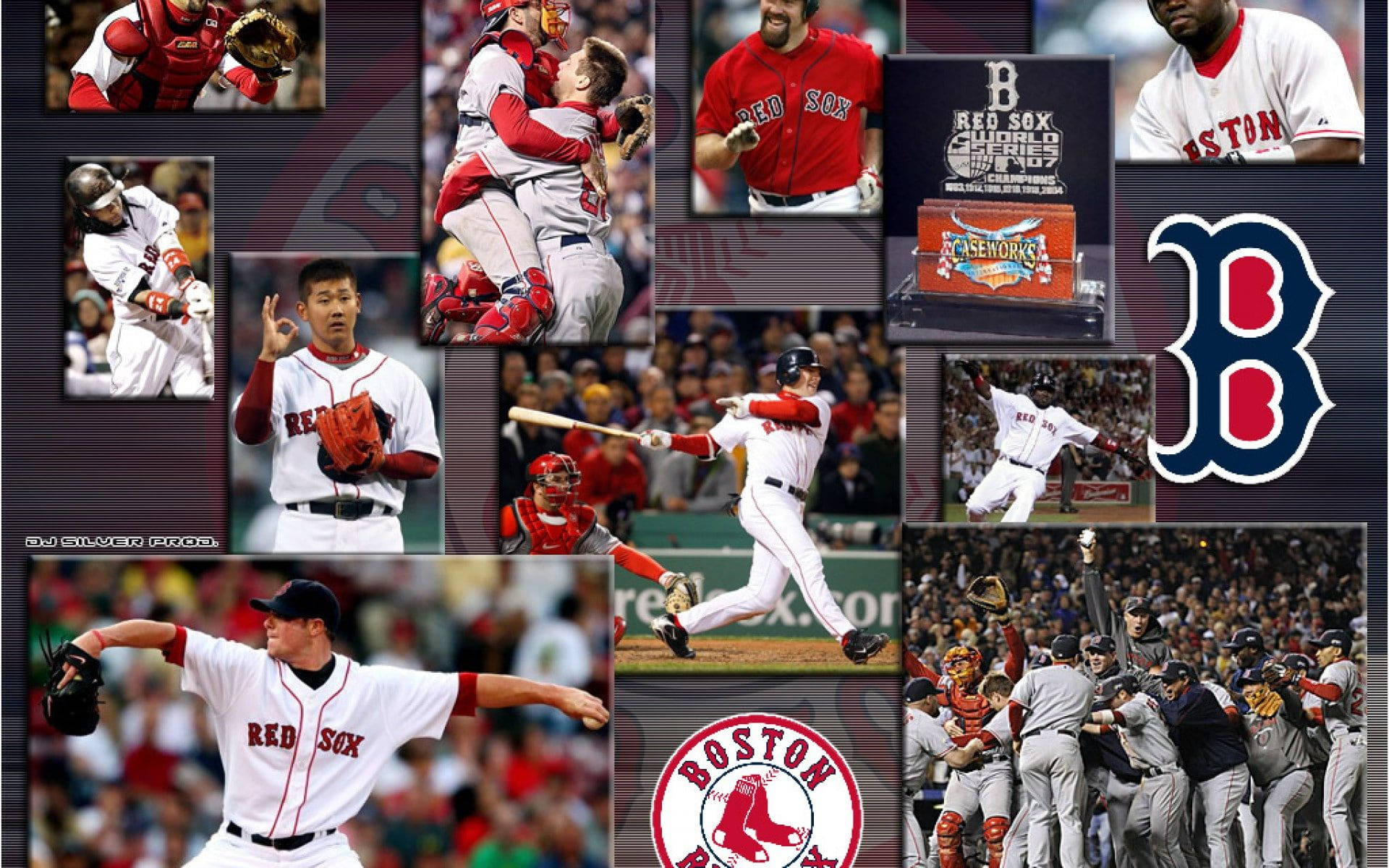Boston Red Sox Players Collage Background