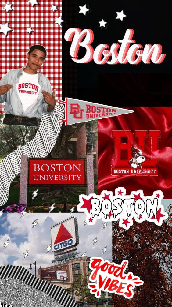 Boston University Collage With Banner Background