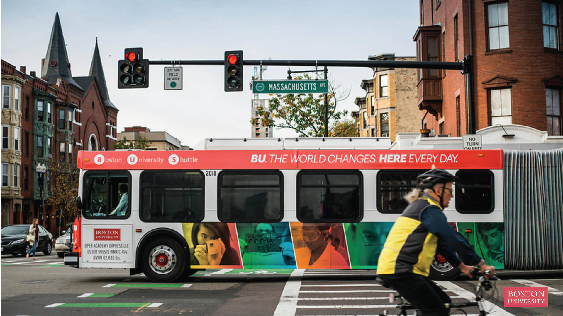 Boston University Liveried Bus